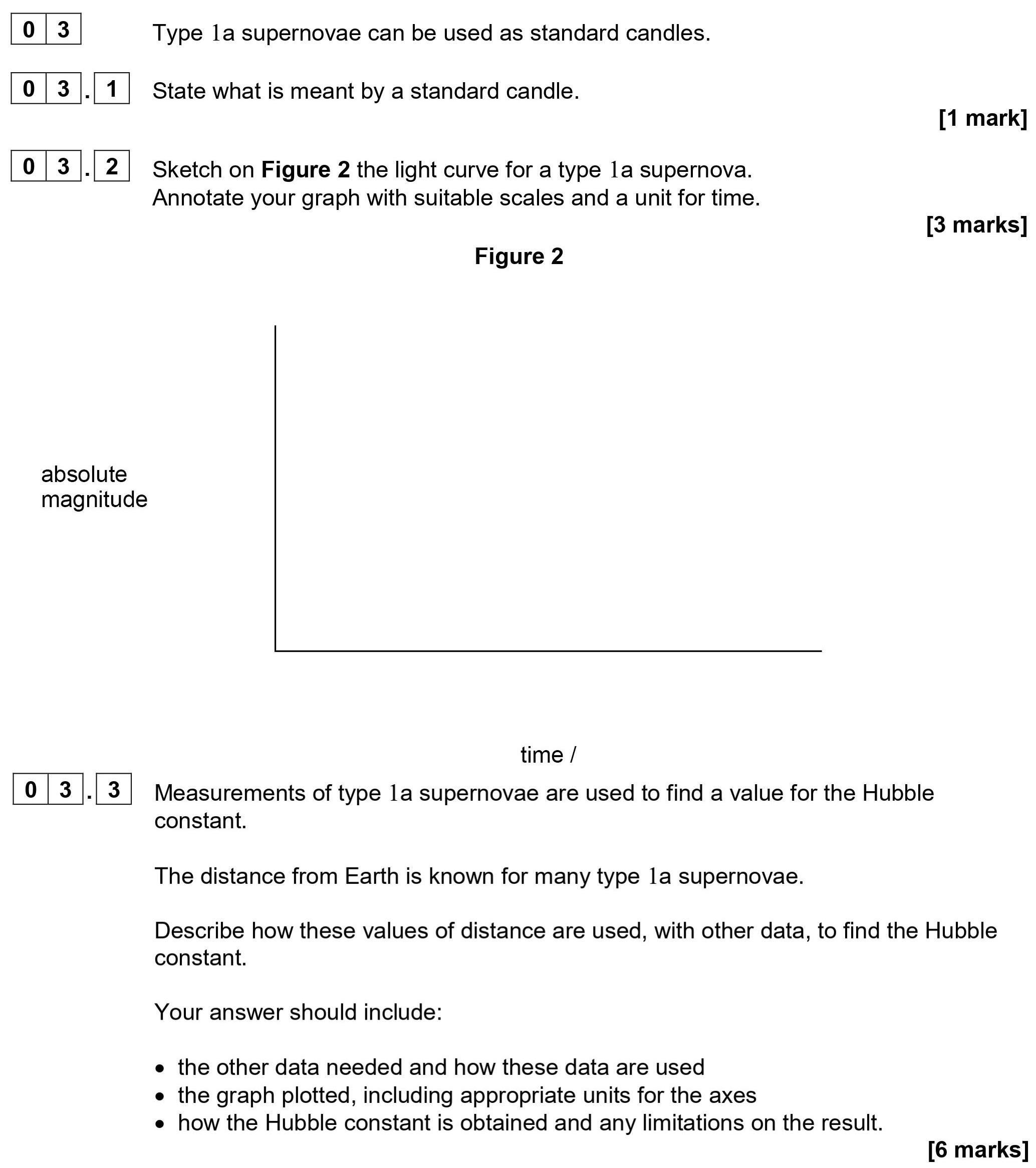 Type-1a-supernovae-can-be-used-as-standard-candles-AQA-A-Level Physics-Question 3-2020-Paper 4.png