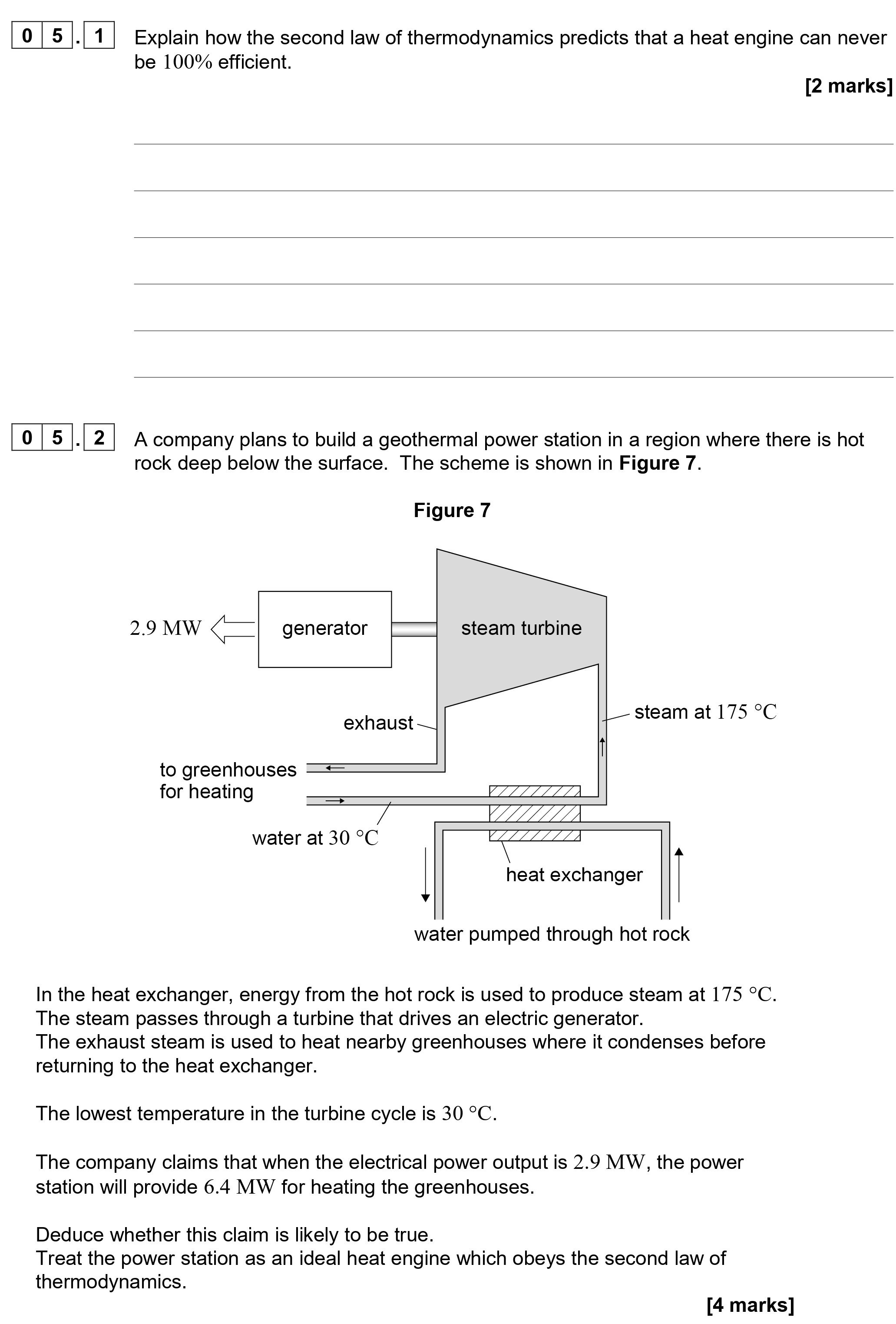 Explain-how-the-second-law-of-thermodynamics-predicts-that-a-heat-engine-can-never-be-100%-efficient-AQA-A-Level Physics-Question 5-2020-Paper 5.png