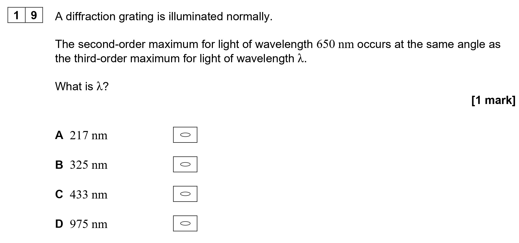 A-diffraction-grating-is-illuminated-normally-AQA-A-Level Physics-Question 13-2021-Paper 1.png