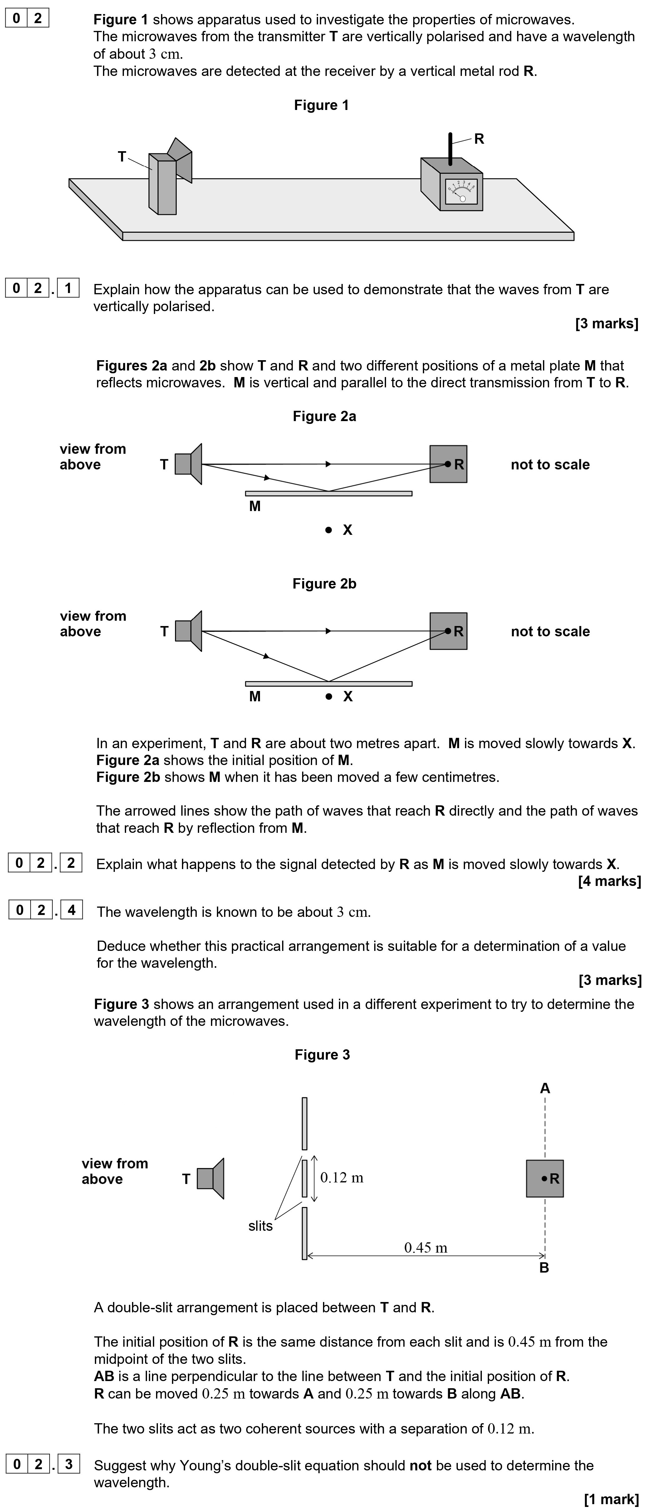 Explain-how-the-apparatus-can-be-used-to-demonstrate-that-the-waves-from-T-are-vertically-polarised-AQA-A-Level Physics-Question 2-2021-Paper 1.png