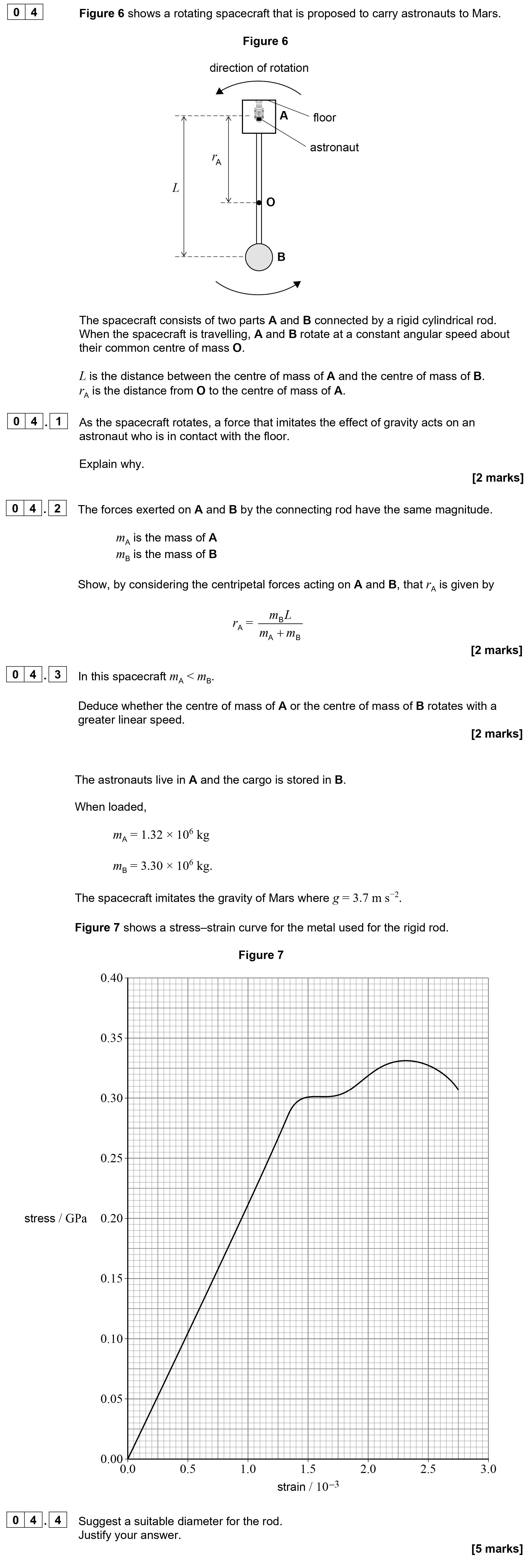 Figure-6-shows-a-rotating-spacecraft-that-is-proposed-to-carry-astronauts-to-Mars-AQA-A-Level Physics-Question 4-2021-Paper 1.png