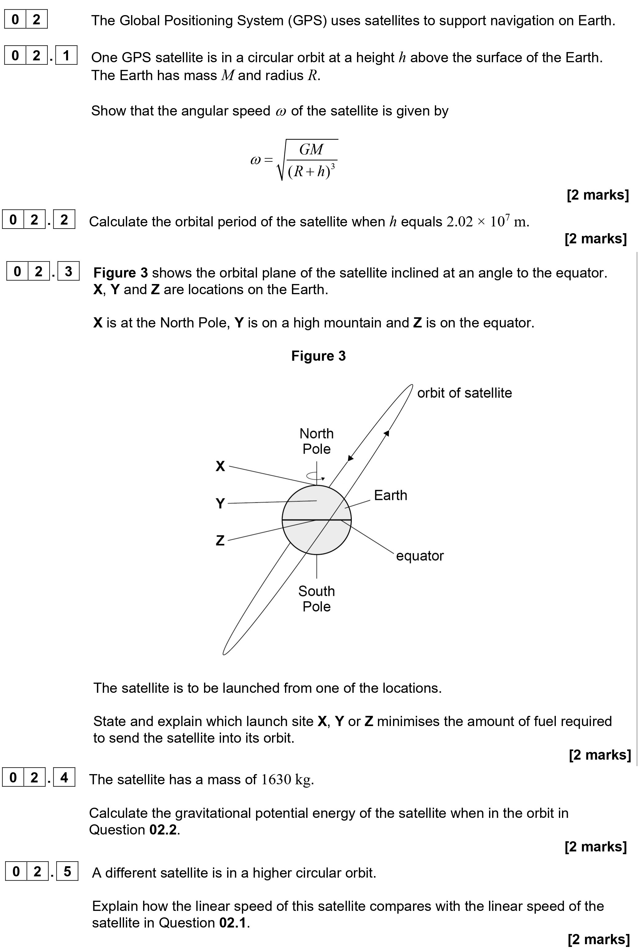 The-Global-Positioning-System-(GPS)-uses-satellites-to-support-navigation-on-Earth-AQA-A-Level Physics-Question 2-2021-Paper 2.png
