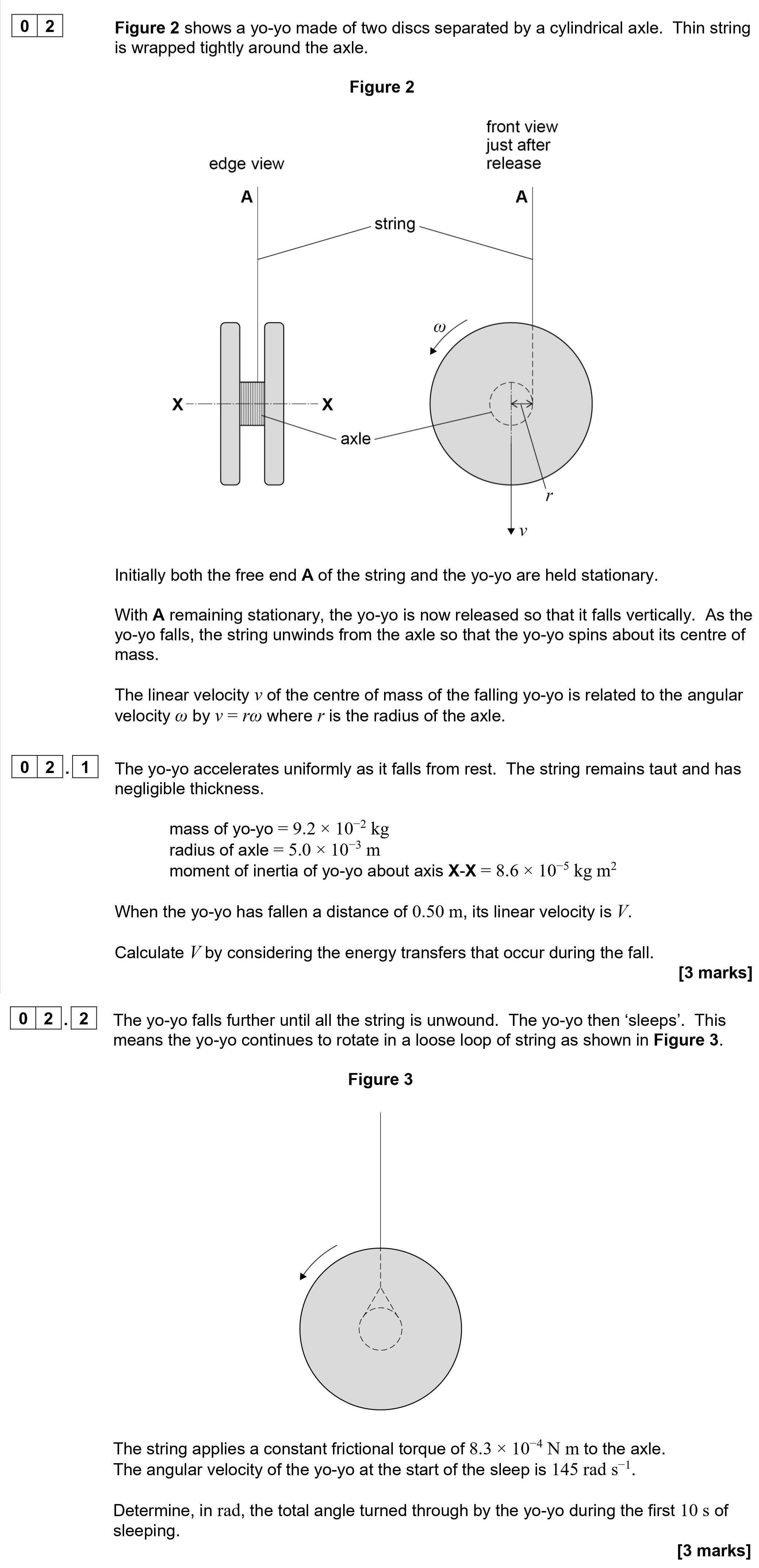 Figure-2-shows-a-yo-yo-made-of-two-discs-separated-by-a-cylindrical-axle-AQA-A-Level Physics-Question 2-2021-Paper 6.png