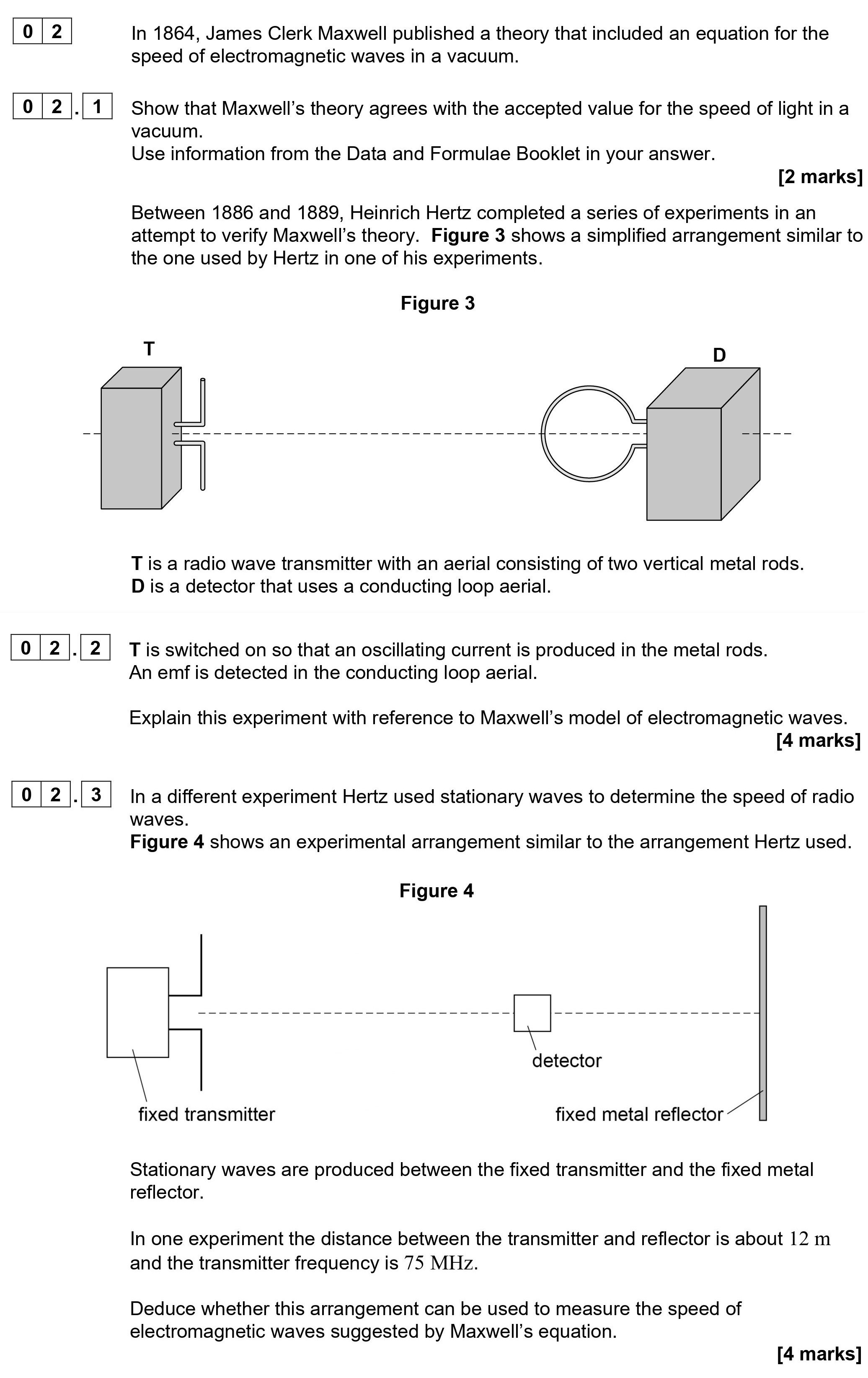 In-1864,-James-Clerk-Maxwell-published-a-theory-that-included-an-equation-for-the-speed-of-electromagnetic-waves-in-a-vacuum-AQA-A-Level Physics-Question 2-2021-Paper 7.png