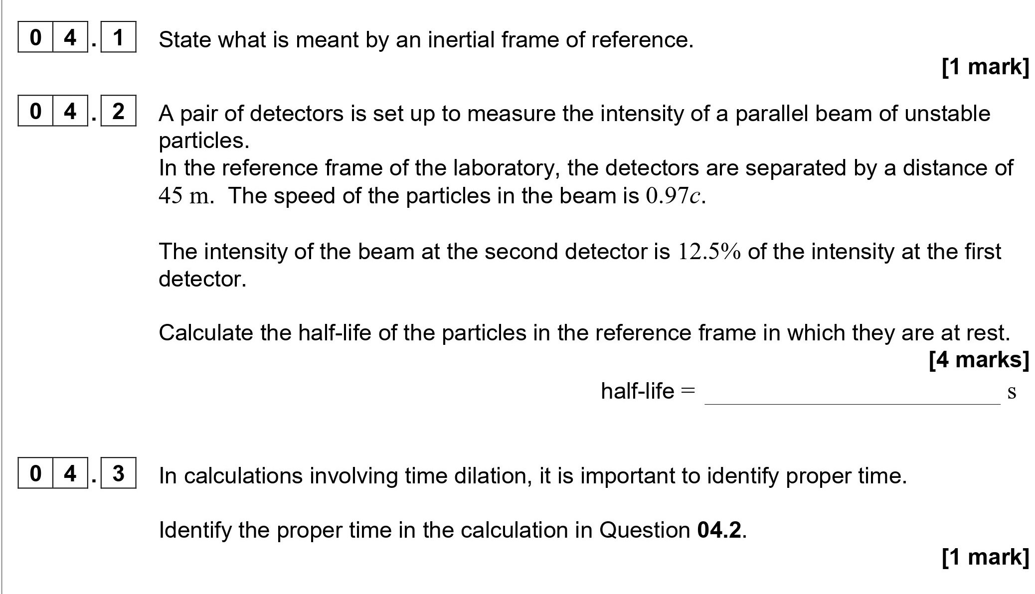 04.1-State-what-is-meant-by-an-inertial-frame-of-reference-AQA-A-Level Physics-Question 4-2021-Paper 7.png