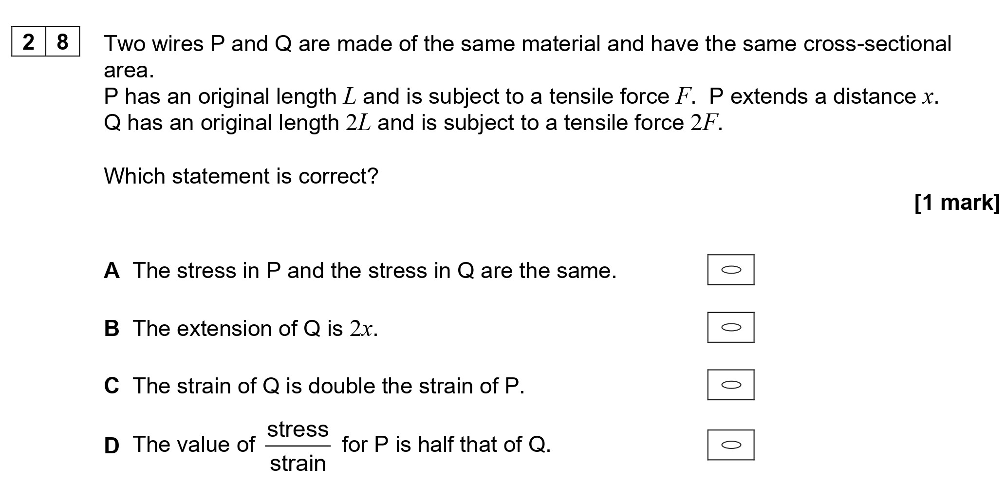 Two-wires-P-and-Q-are-made-of-the-same-material-and-have-the-same-cross-sectional-area-AQA-A-Level Physics-Question 28-2022-Paper 1.png