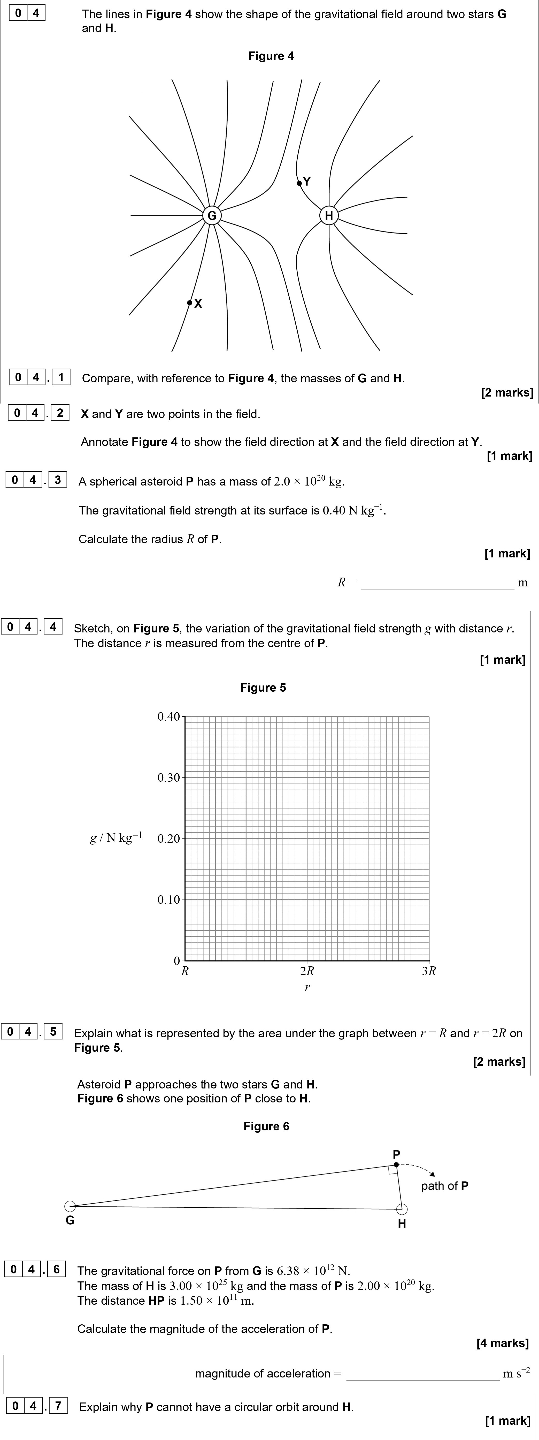 The-lines-in-Figure-4-show-the-shape-of-the-gravitational-field-around-two-stars-G-and-H-AQA-A-Level Physics-Question 4-2022-Paper 2.png