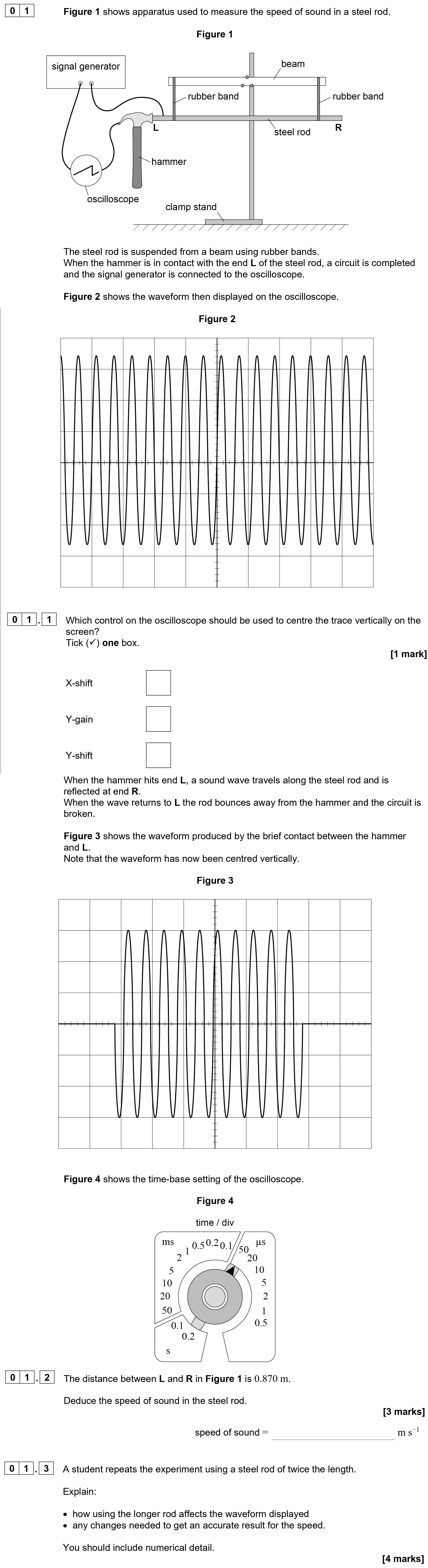 Which-control-on-the-oscilloscope-should-be-used-to-centre-the-trace-vertically-on-the-screen?-Tick-(v)-one-box-AQA-A-Level Physics-Question 1-2022-Paper 3.png