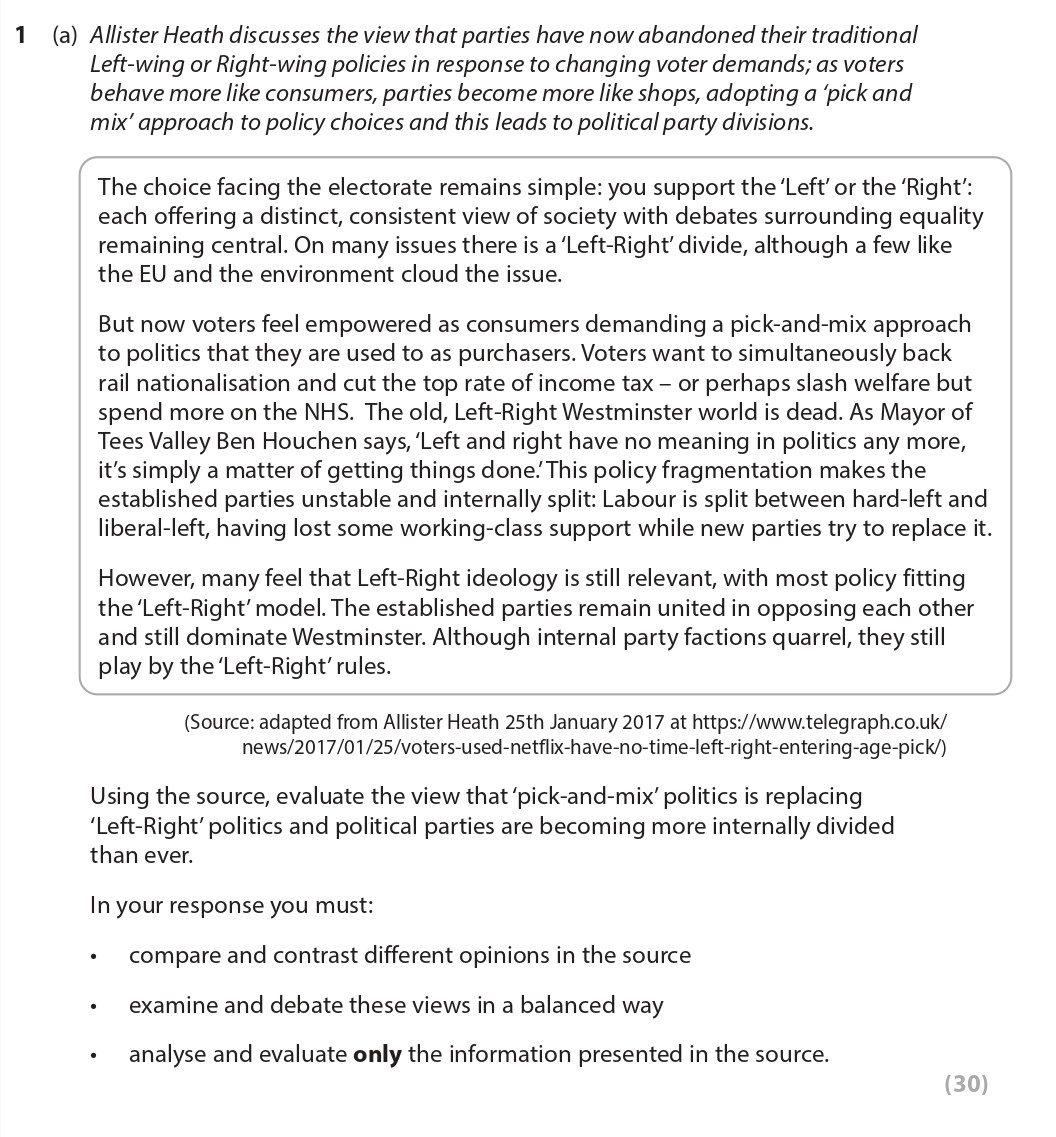 Allister-Heath-discusses-the-view-that-parties-have-now-abandoned-their-traditional-Left-wing-or-Right-wing-policies-in-response-to-changing-voter-demands;-as-voters-behave-more-like-consumers,-parties-become-more-like-shops,-adopting-a-'pick-and-mix'-approach-to-policy-choices-and-this-leads-to-political-party-divisions-Edexcel-A-Level Politics-Question 1-2022-Paper 1.png