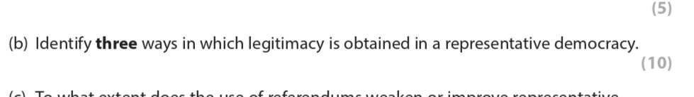 Identify-three-ways-in-which-legitimacy-is-obtained-in-a-representative-democracy-Edexcel-A-Level Politics-Question 1-2017-Paper 1.png