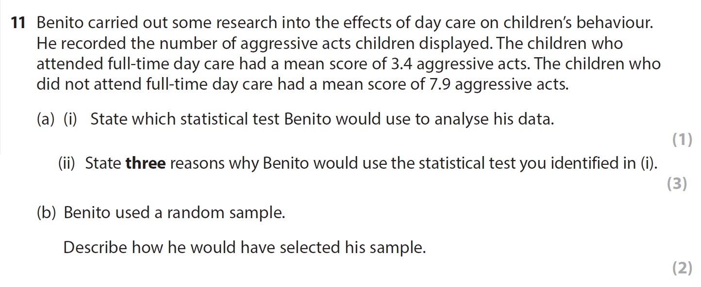 Benito-carried-out-some-research-into-the-effects-of-day-care-on-children’s-behaviour-AQA-A-Level Psychology-Question 11-2017-Paper 2.png