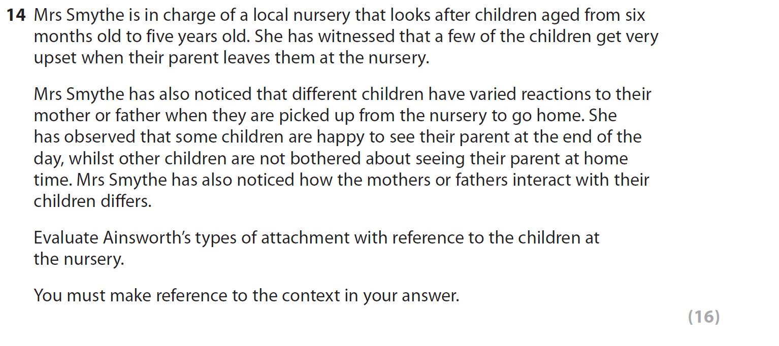 Mrs-Smythe-is-in-charge-of-a-local-nursery-that-looks-after-children-aged-from-six-months-old-to-five-years-old-AQA-A-Level Psychology-Question 14-2022-Paper 2.png