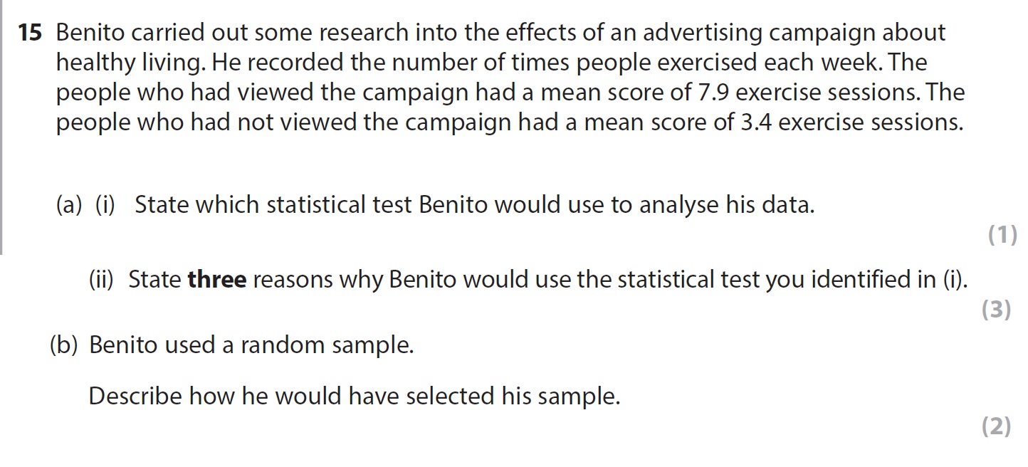 Benito-carried-out-some-research-into-the-effects-of-an-advertising-campaign-about-healthy-living-AQA-A-Level Psychology-Question 15-2017-Paper 2.png