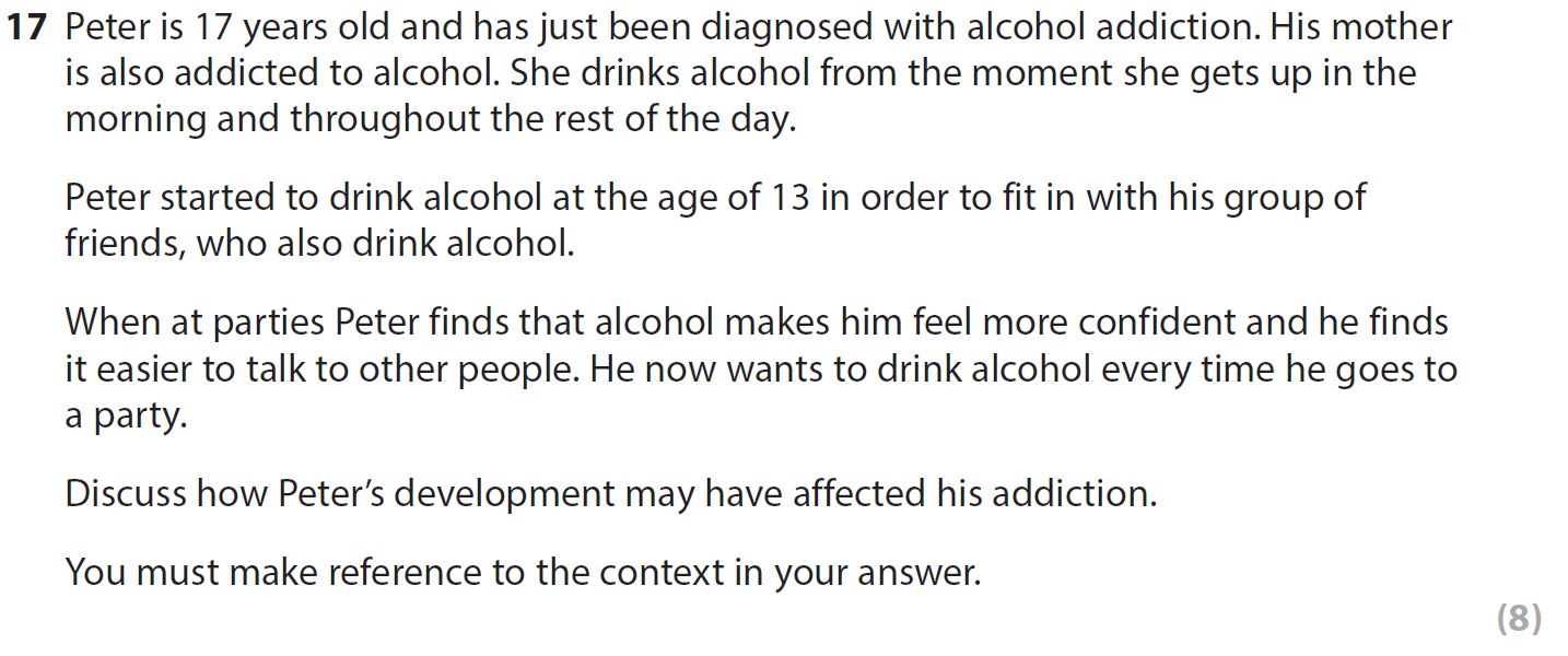 Peter-is-17-years-old-and-has-just-been-diagnosed-with-alcohol-addiction-AQA-A-Level Psychology-Question 17-2021-Paper 2.png