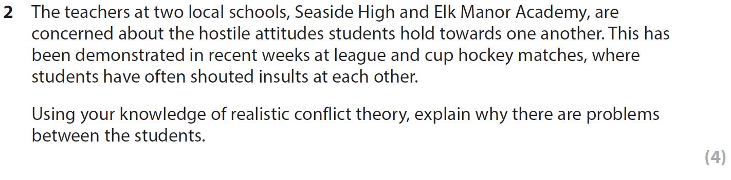 The-teachers-at-two-local-schools,-Seaside-High-and-Elk-Manor-Academy,-are-concerned-about-the-hostile-attitudes-students-hold-towards-one-another-AQA-A-Level Psychology-Question 2-2017-Paper 1.png