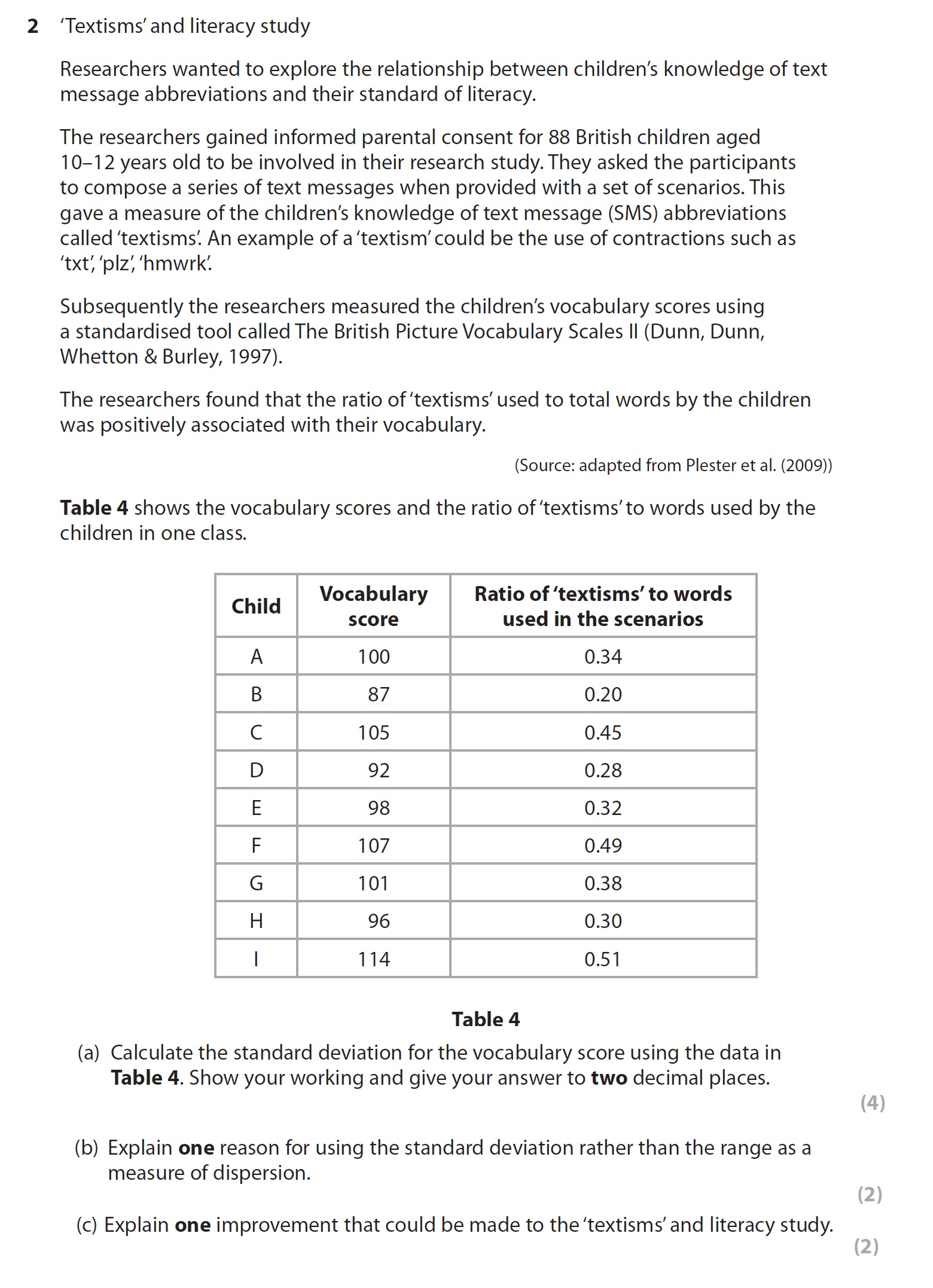 ‘Textisms’-and-literacy-study--Researchers-wanted-to-explore-the-relationship-between-children’s-knowledge-of-text-message-abbreviations-and-their-standard-of-literacy-AQA-A-Level Psychology-Question 2-2022-Paper 3.png