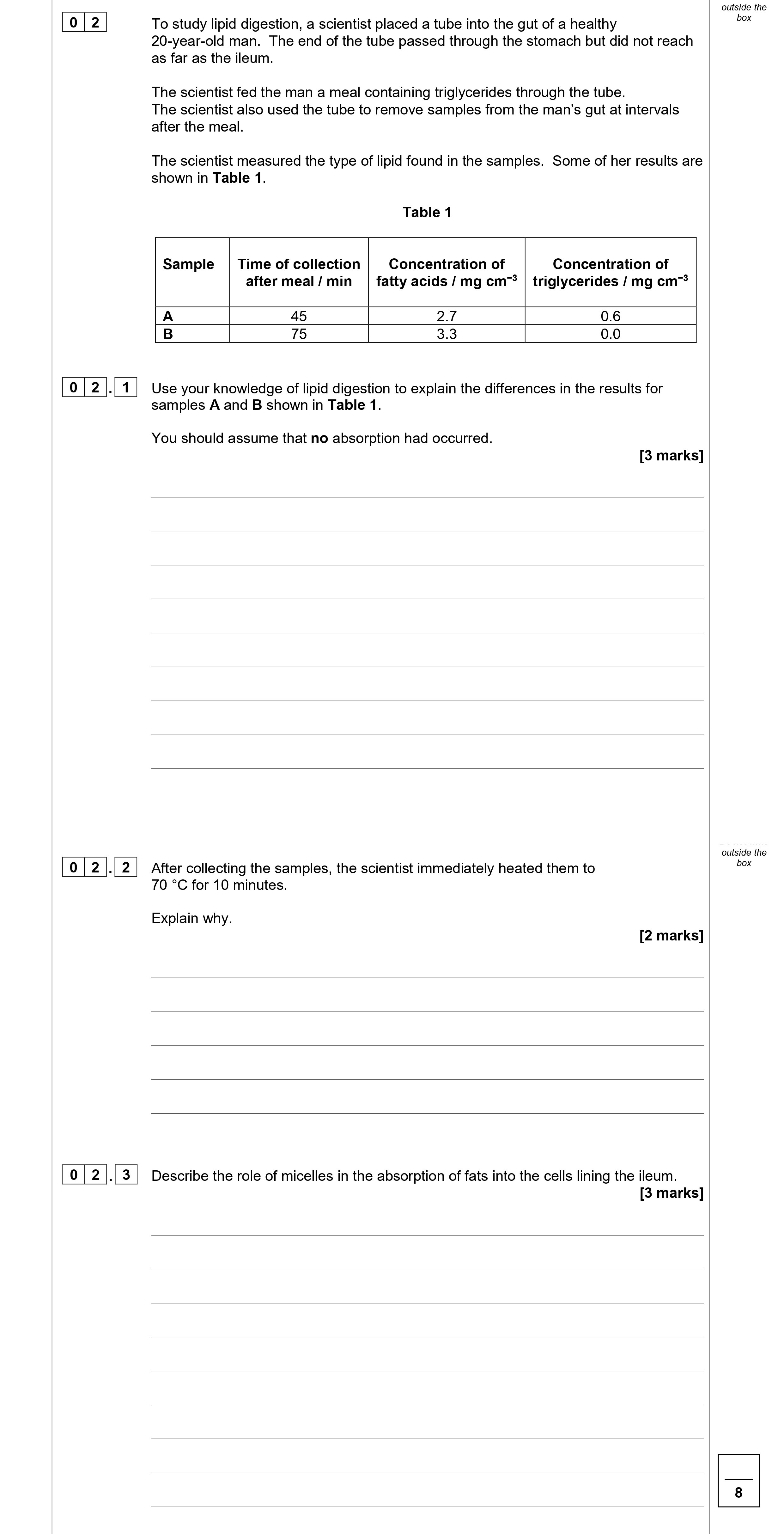 To-study-lipid-digestion,-a-scientist-placed-a-tube-into-the-gut-of-a-healthy-20-year-old-man-AQA-A-Level Biology-Question 2-2020-Paper 1.png