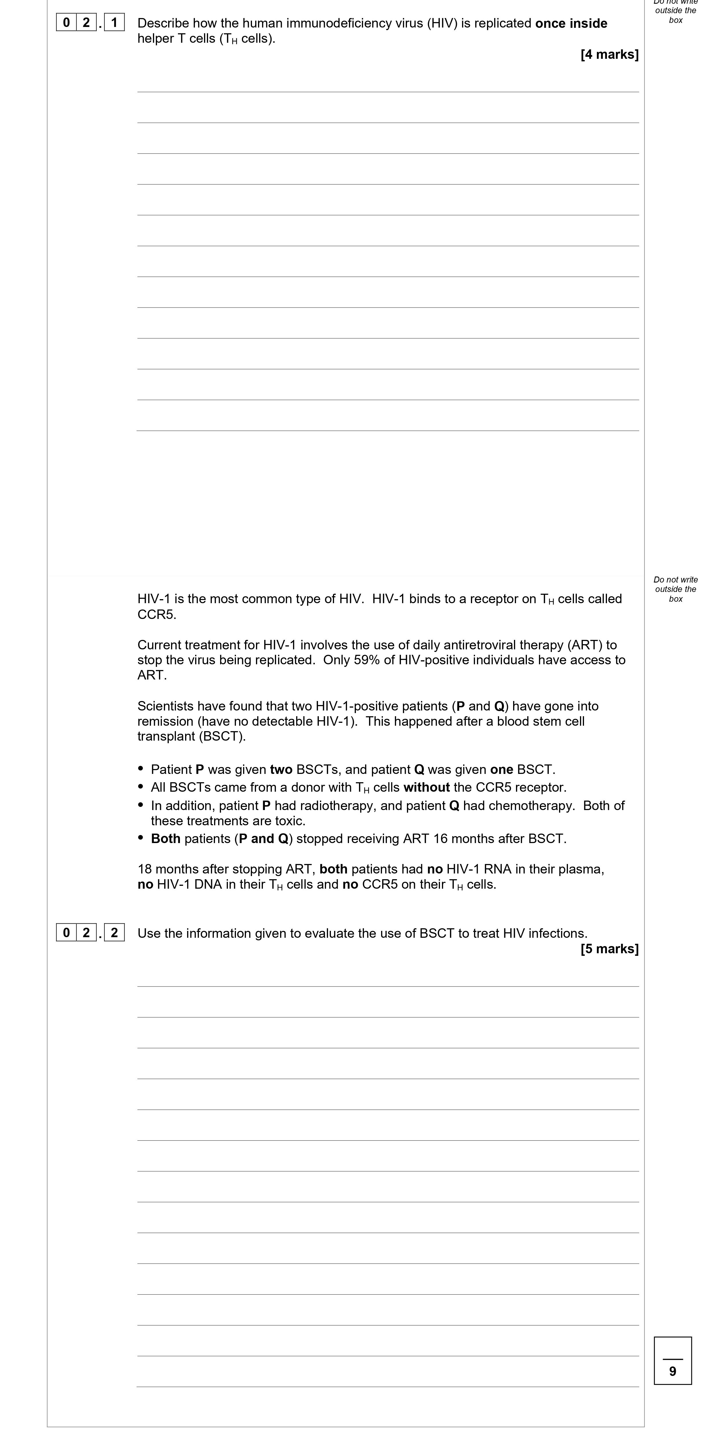 Describe-how-the-human-immunodeficiency-virus-(HIV)-is-replicated-once-inside-helper-T-cells-(T_h-cells)-AQA-A-Level Biology-Question 2-2021-Paper 3.png