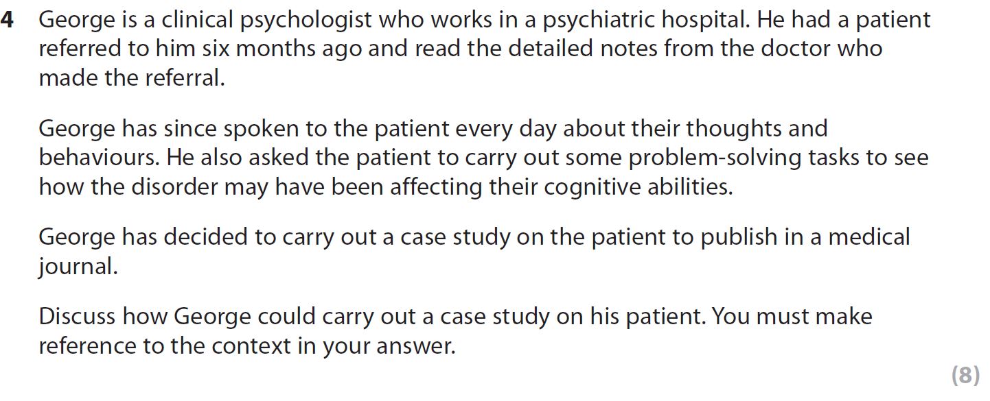 George-is-a-clinical-psychologist-who-works-in-a-psychiatric-hospital-AQA-A-Level Psychology-Question 4-2019-Paper 2.png