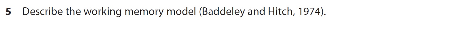 Describe-the-working-memory-model-(Baddeley-and-Hitch,-1974).-AQA-A-Level Psychology-Question 5-2022-Paper 1.png