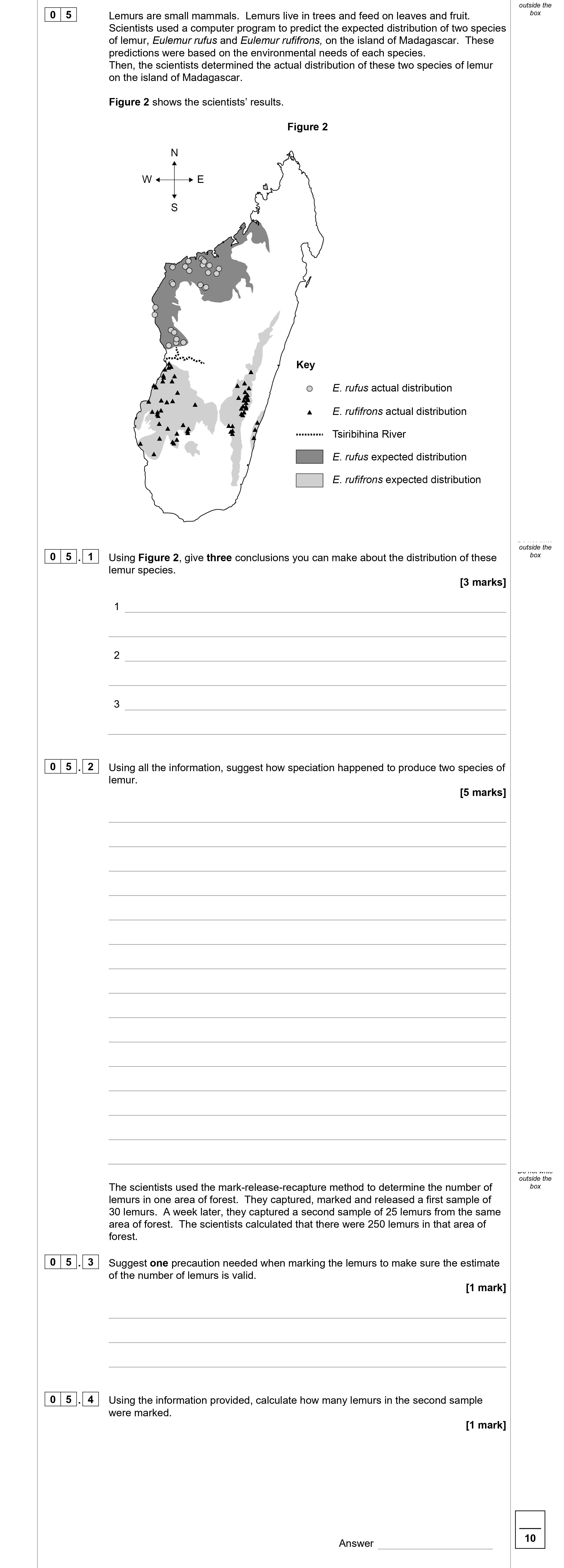 Using-Figure-2,-give-three-conclusions-you-can-make-about-the-distribution-of-these-lemur-species-AQA-A-Level Biology-Question 5-2022-Paper 2.png