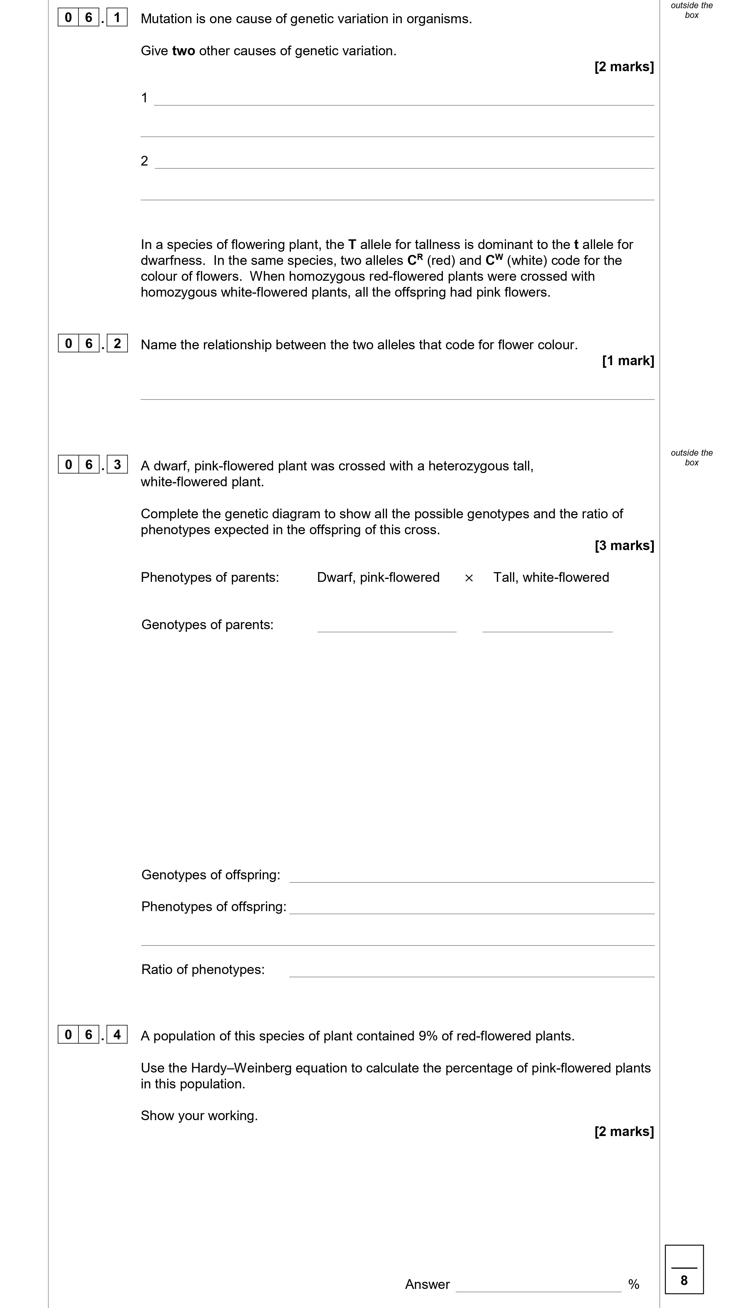 Mutation-is-one-cause-of-genetic-variation-in-organisms-AQA-A-Level Biology-Question 6-2020-Paper 2.png