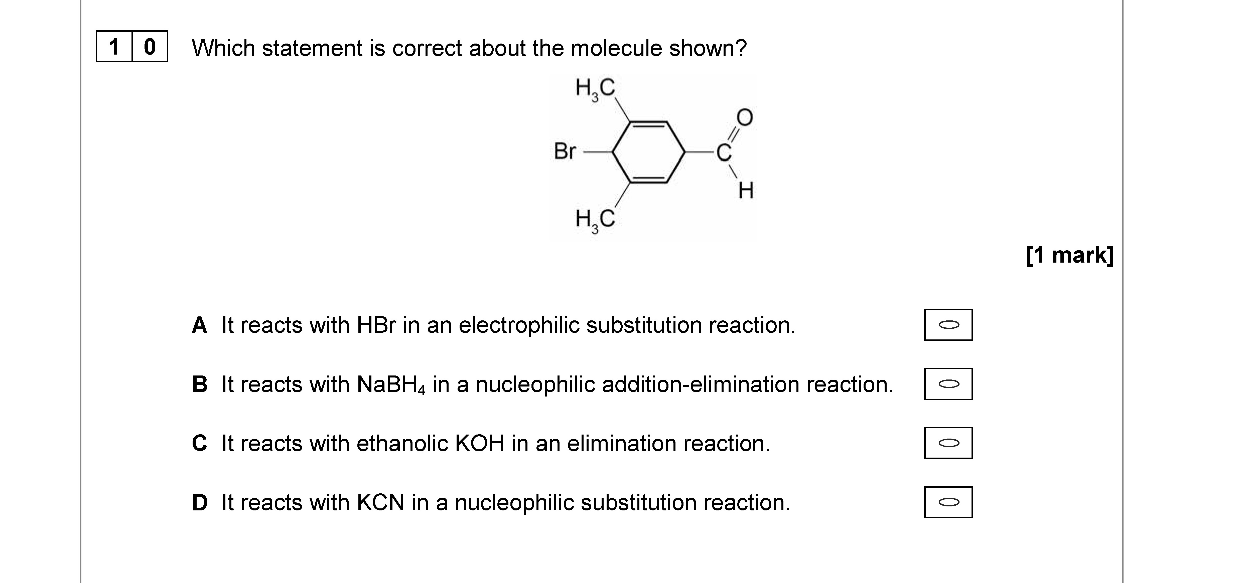 Which-statement-is-correct-about-the-molecule-shown?--A-AQA-A-Level Chemistry-Question 10-2018-Paper 3.png
