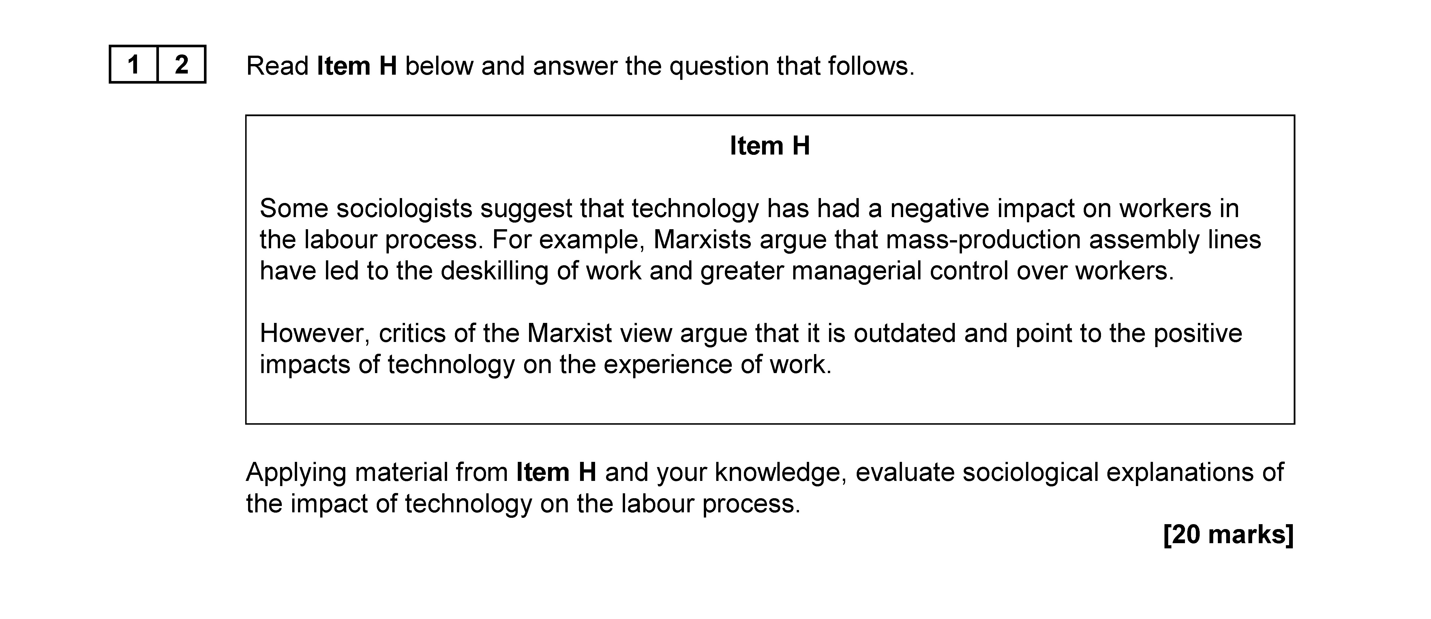 Read-Item-H-below-and-answer-the-question-that-follows-AQA-A-Level Sociology-Question 12-2019-Paper 2.png