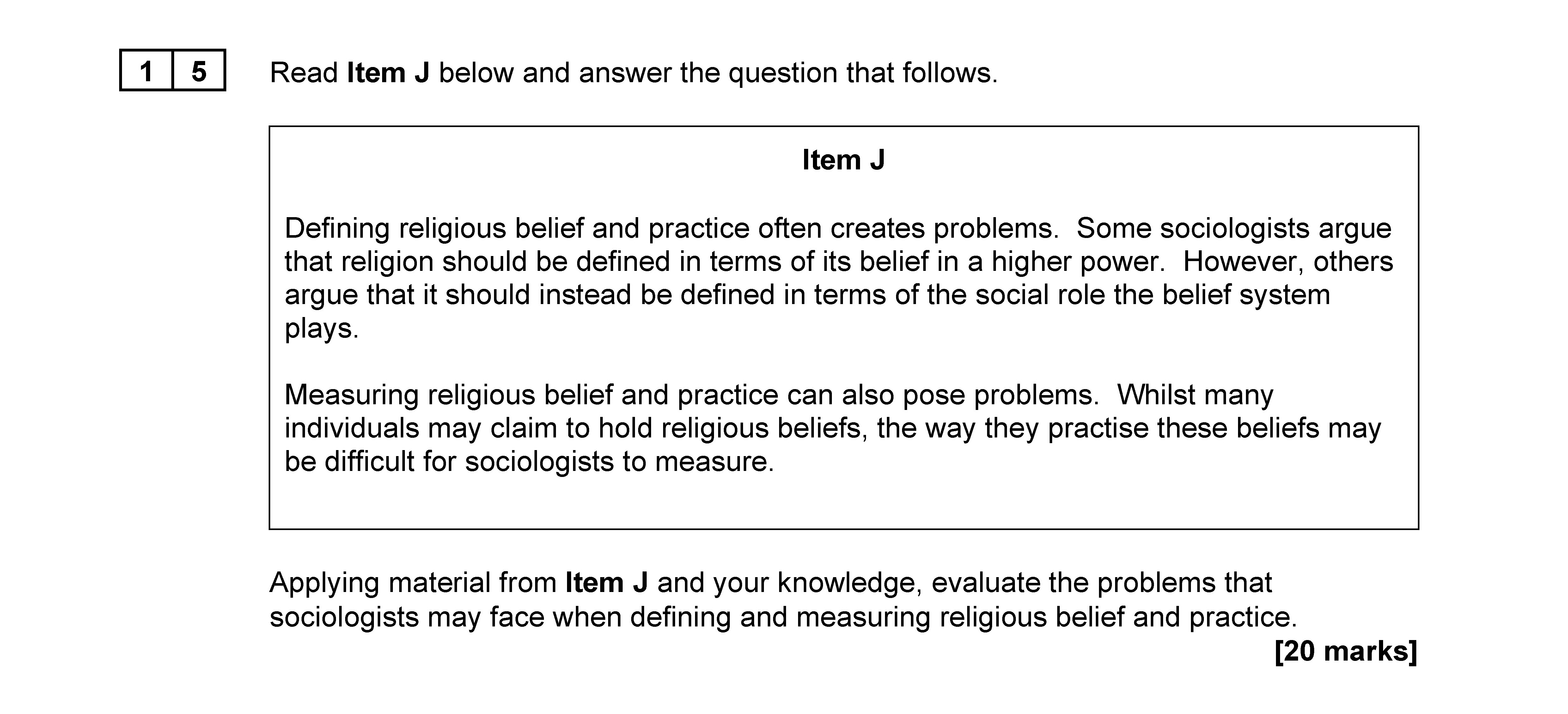 Read-Item-J-below-and-answer-the-question-that-follows-AQA-A-Level Sociology-Question 15-2022-Paper 2.png