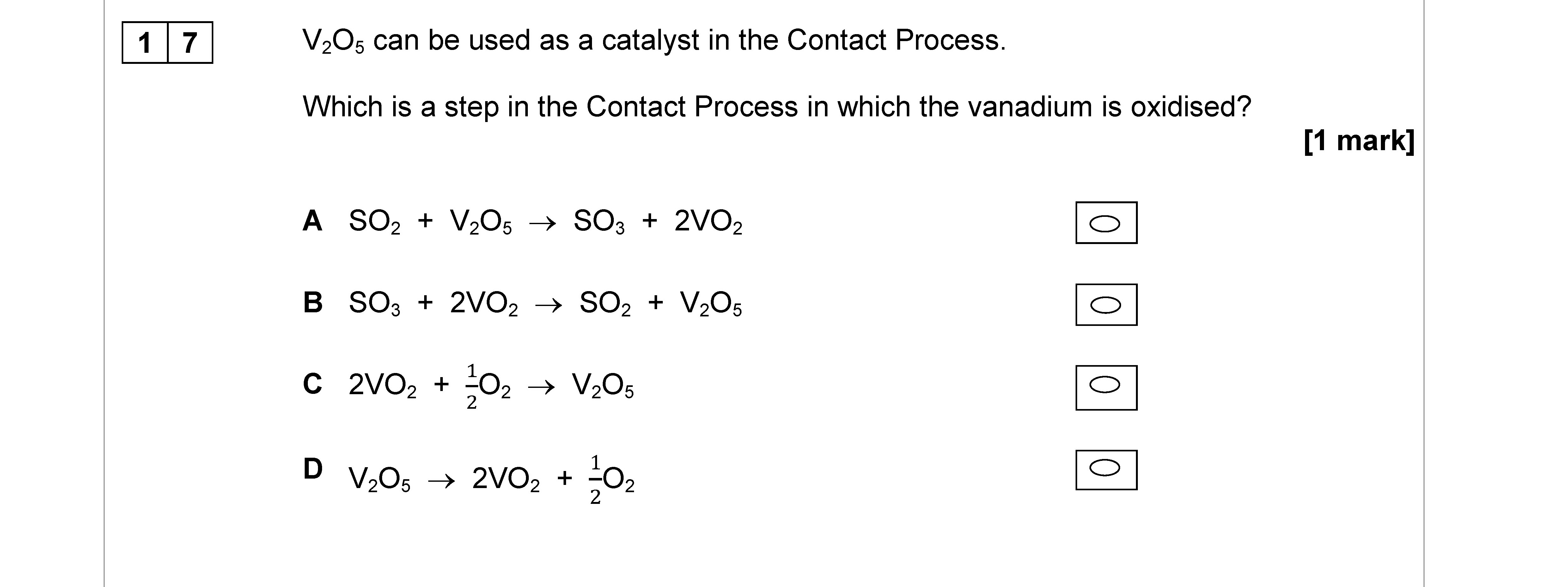 V₂O₅-can-be-used-as-a-catalyst-in-the-Contact-Process-AQA-A-Level Chemistry-Question 17-2017-Paper 3.png
