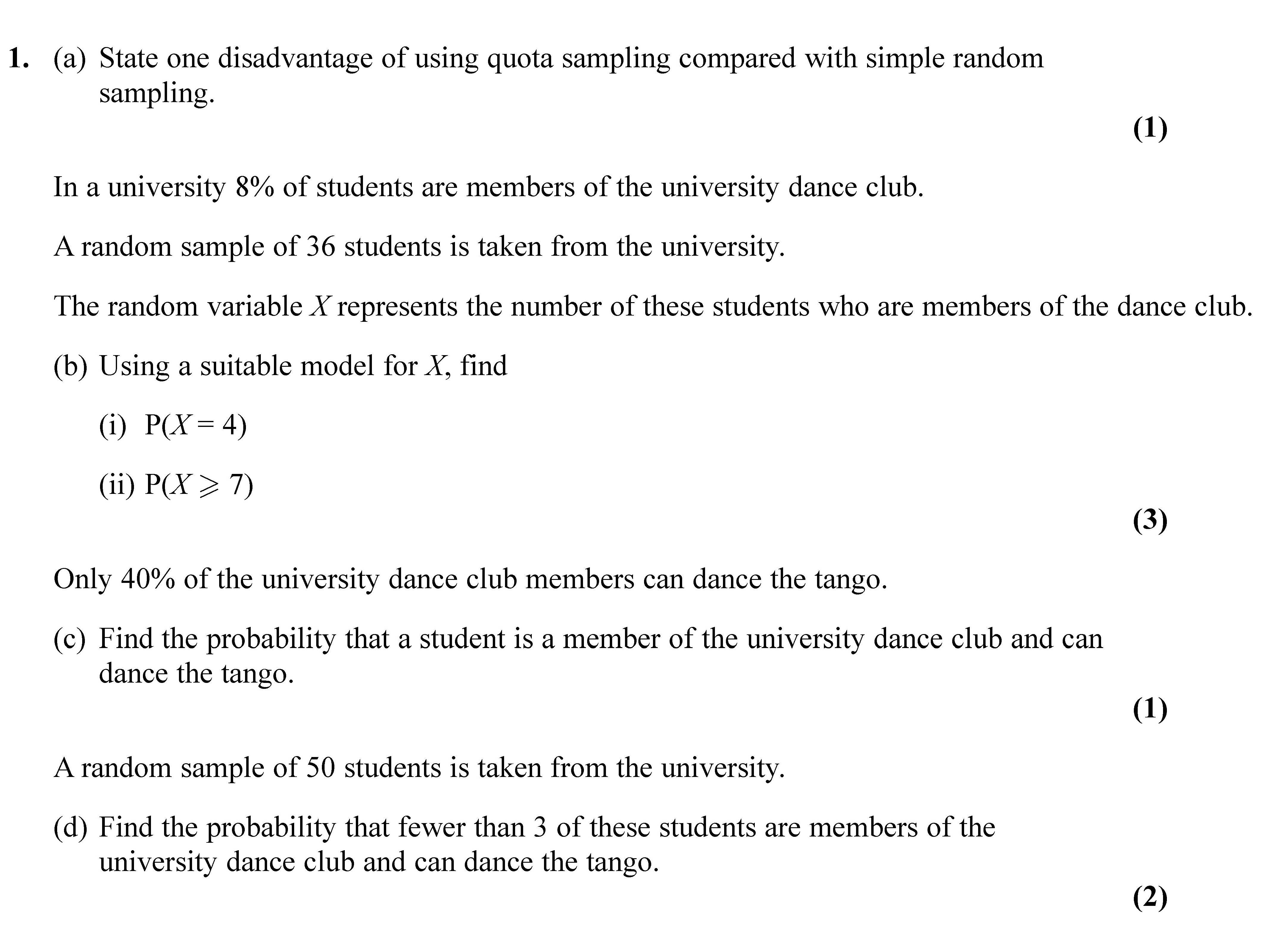 1.-(a)-State-one-disadvantage-of-using-quota-sampling-compared-with-simple-random-sampling-Edexcel-A-Level Maths Statistics-Question 1-2021-Paper 1.png