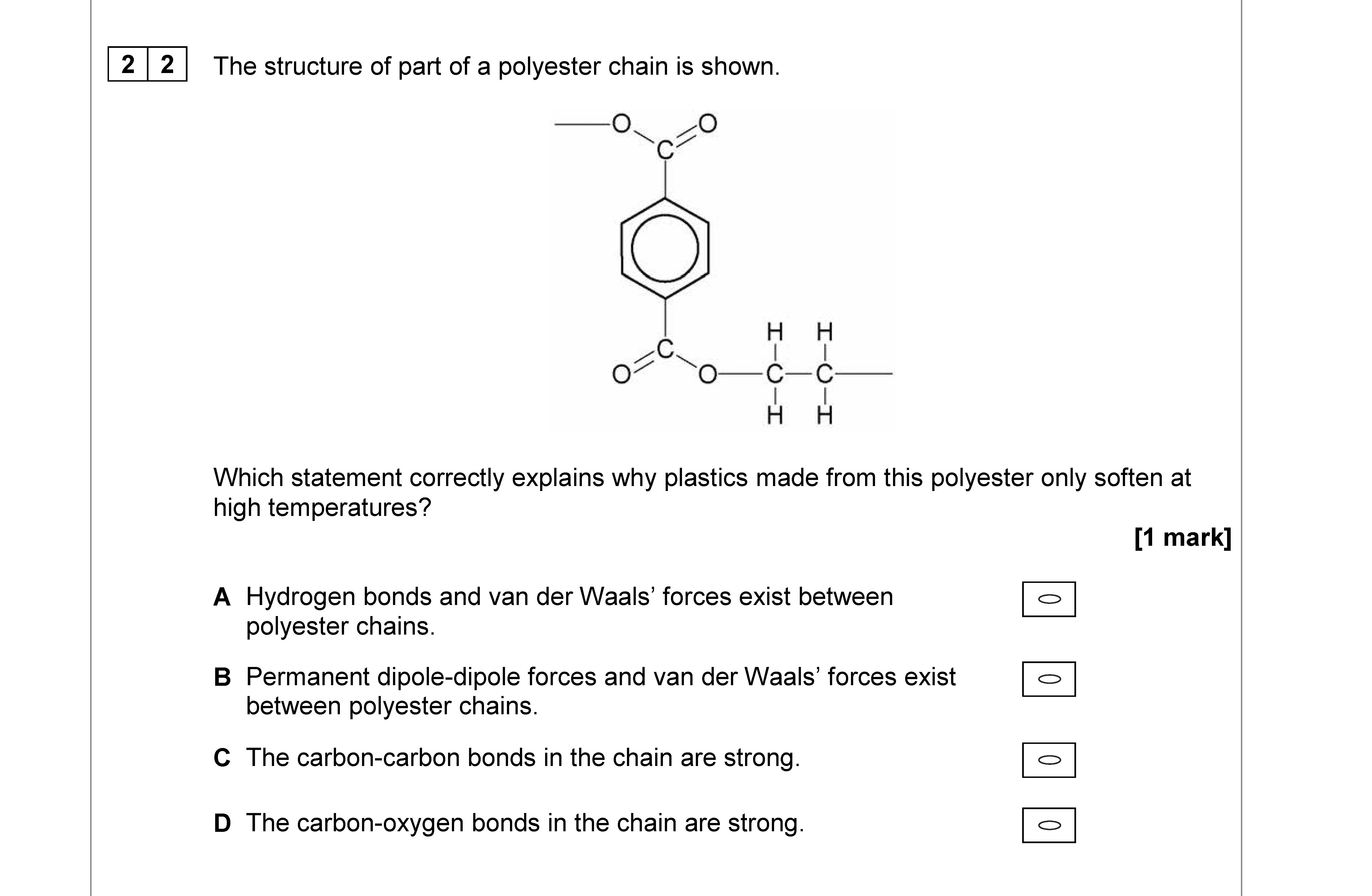 The-structure-of-part-of-a-polyester-chain-is-shown-AQA-A-Level Chemistry-Question 22-2018-Paper 3.png