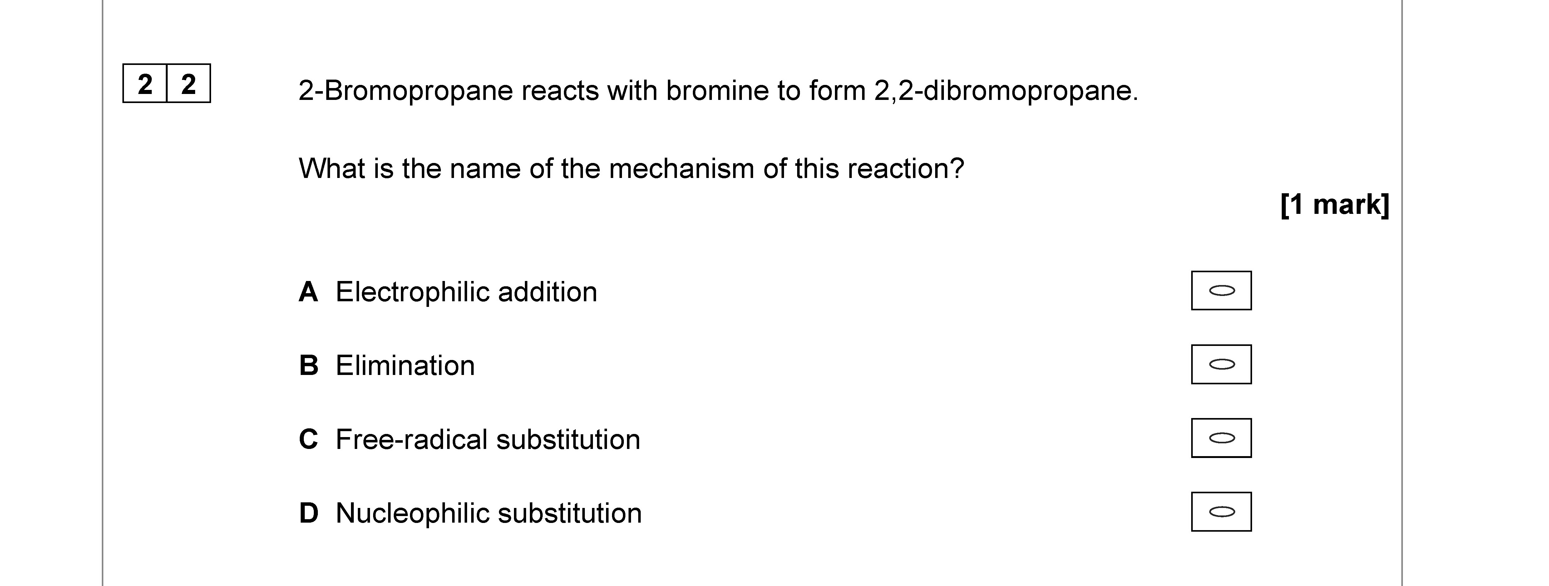 2-Bromopropane-reacts-with-bromine-to-form-2,2-dibromopropane-AQA-A-Level Chemistry-Question 22-2022-Paper 3.png