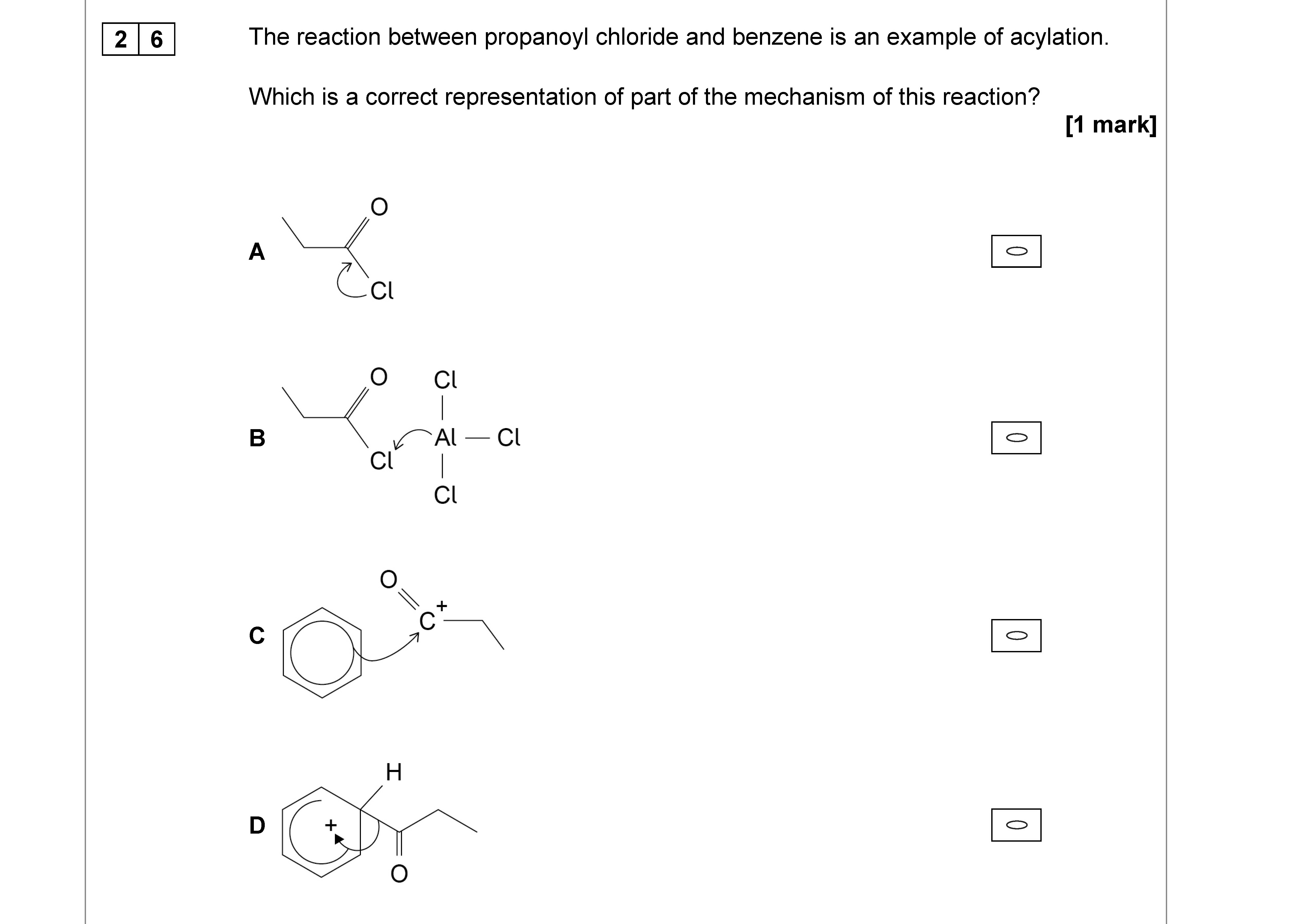 The-reaction-between-propanoyl-chloride-and-benzene-is-an-example-of-acylation-AQA-A-Level Chemistry-Question 26-2019-Paper 3.png