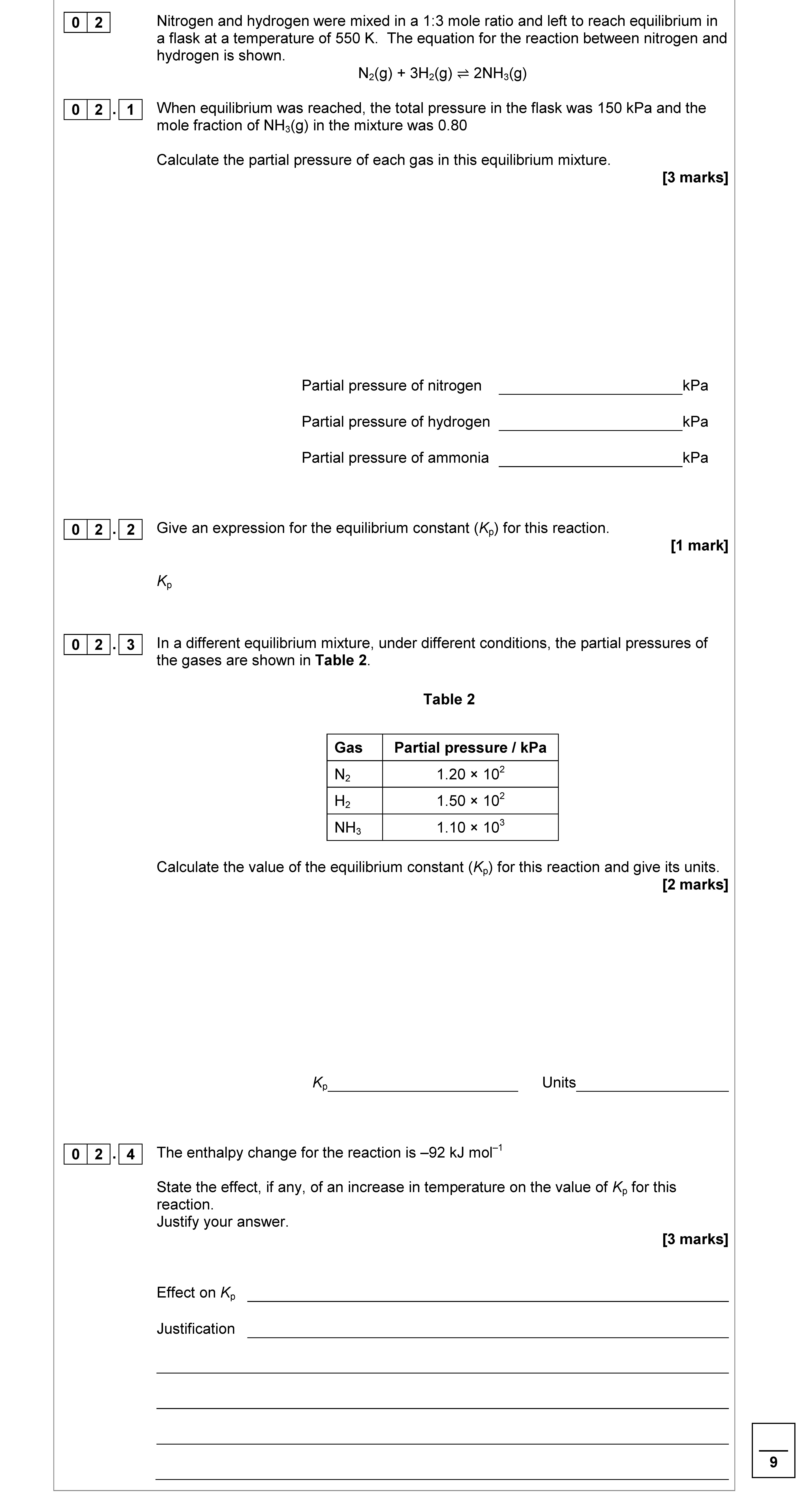 Nitrogen-and-hydrogen-were-mixed-in-a-1:3-mole-ratio-and-left-to-reach-equilibrium-in-a-flask-at-a-temperature-of-550-K-AQA-A-Level Chemistry-Question 2-2018-Paper 1.png