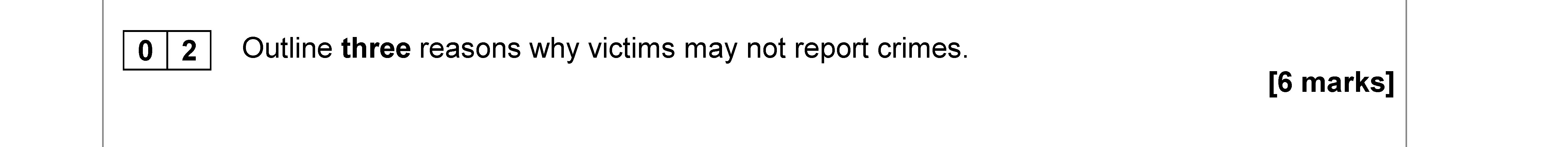 Outline-three-reasons-why-victims-may-not-report-crimes.-AQA-A-Level Sociology-Question 2-2019-Paper 3.png