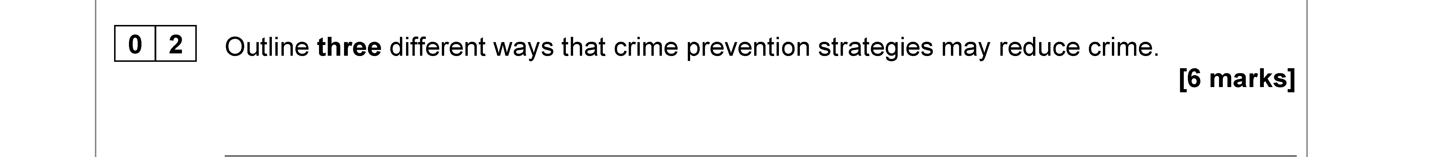 Outline-three-different-ways-that-crime-prevention-strategies-may-reduce-crime-AQA-A-Level Sociology-Question 2-2022-Paper 3.png