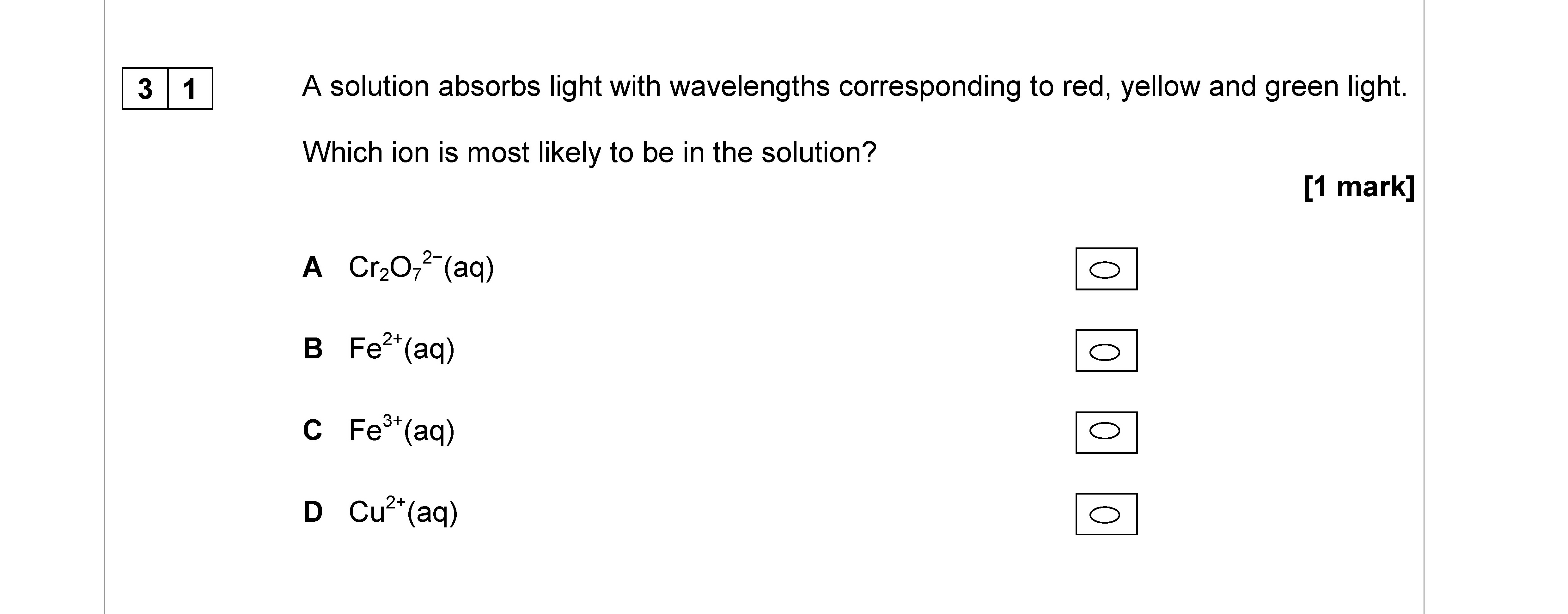 A-solution-absorbs-light-with-wavelengths-corresponding-to-red,-yellow-and-green-light-AQA-A-Level Chemistry-Question 31-2017-Paper 3.png