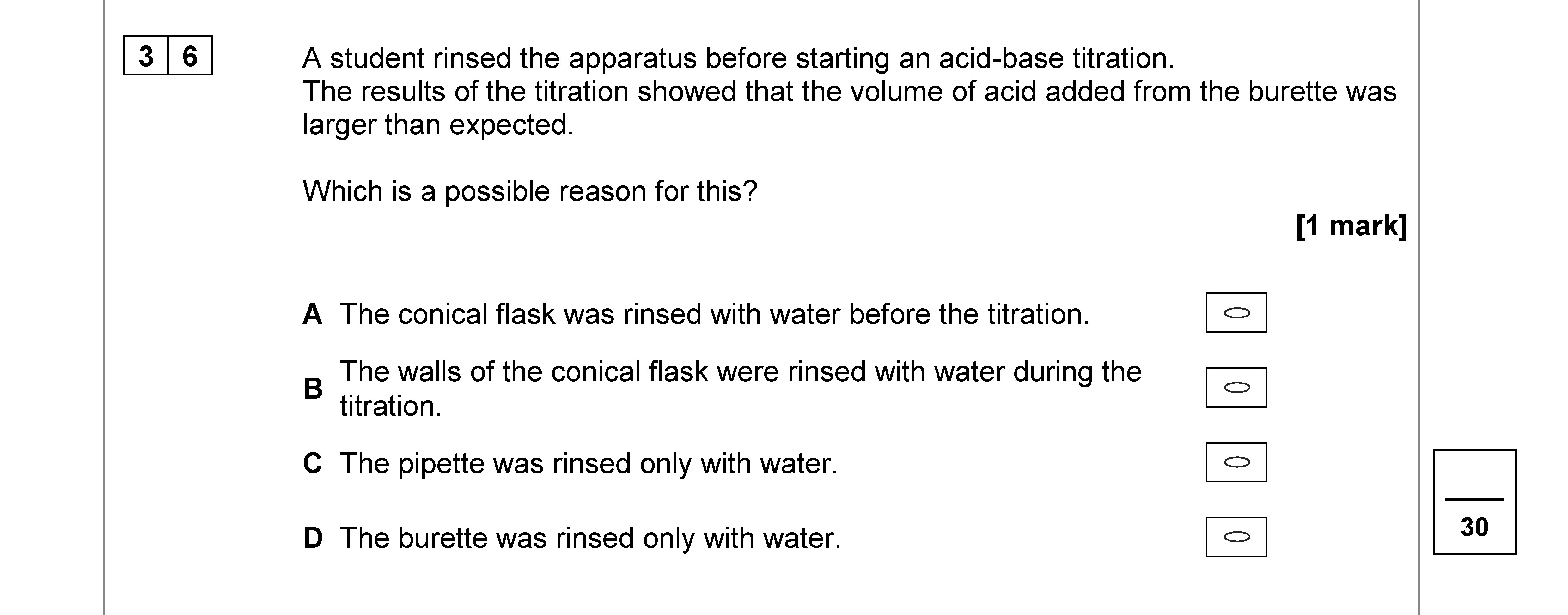A-student-rinsed-the-apparatus-before-starting-an-acid-base-titration-AQA-A-Level Chemistry-Question 36-2020-Paper 3.png