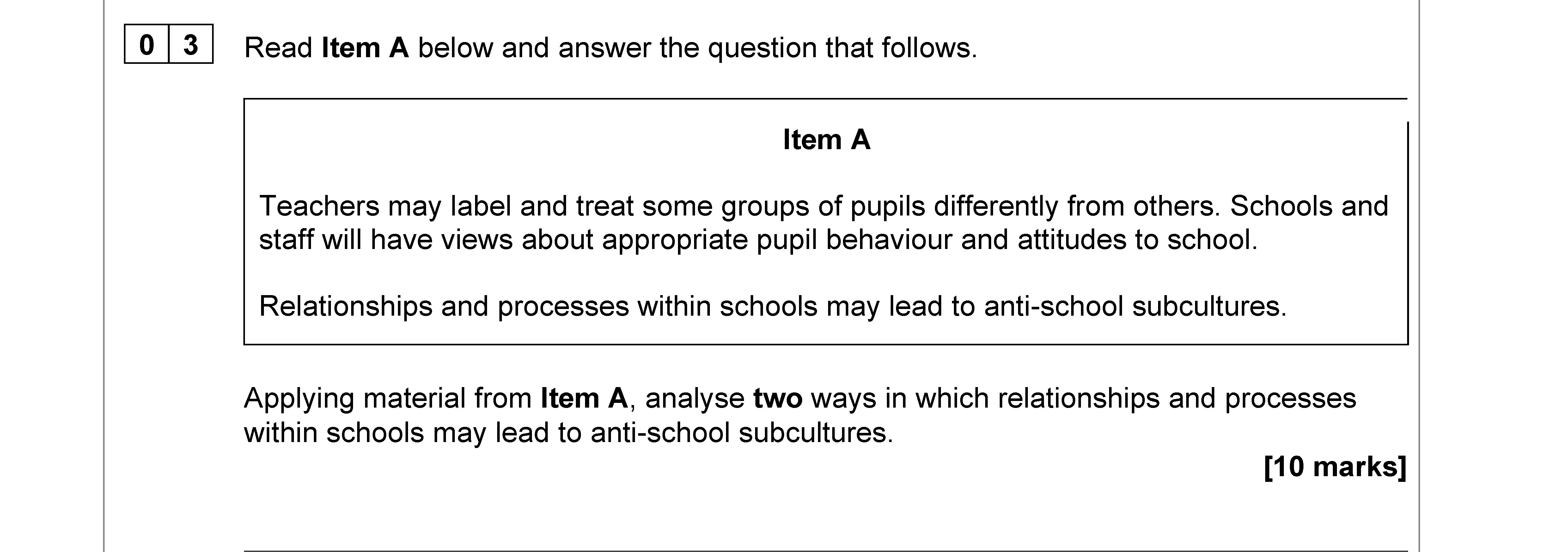 Read-Item-A-below-and-answer-the-question-that-follows-AQA-A-Level Sociology-Question 3-2022-Paper 1.png