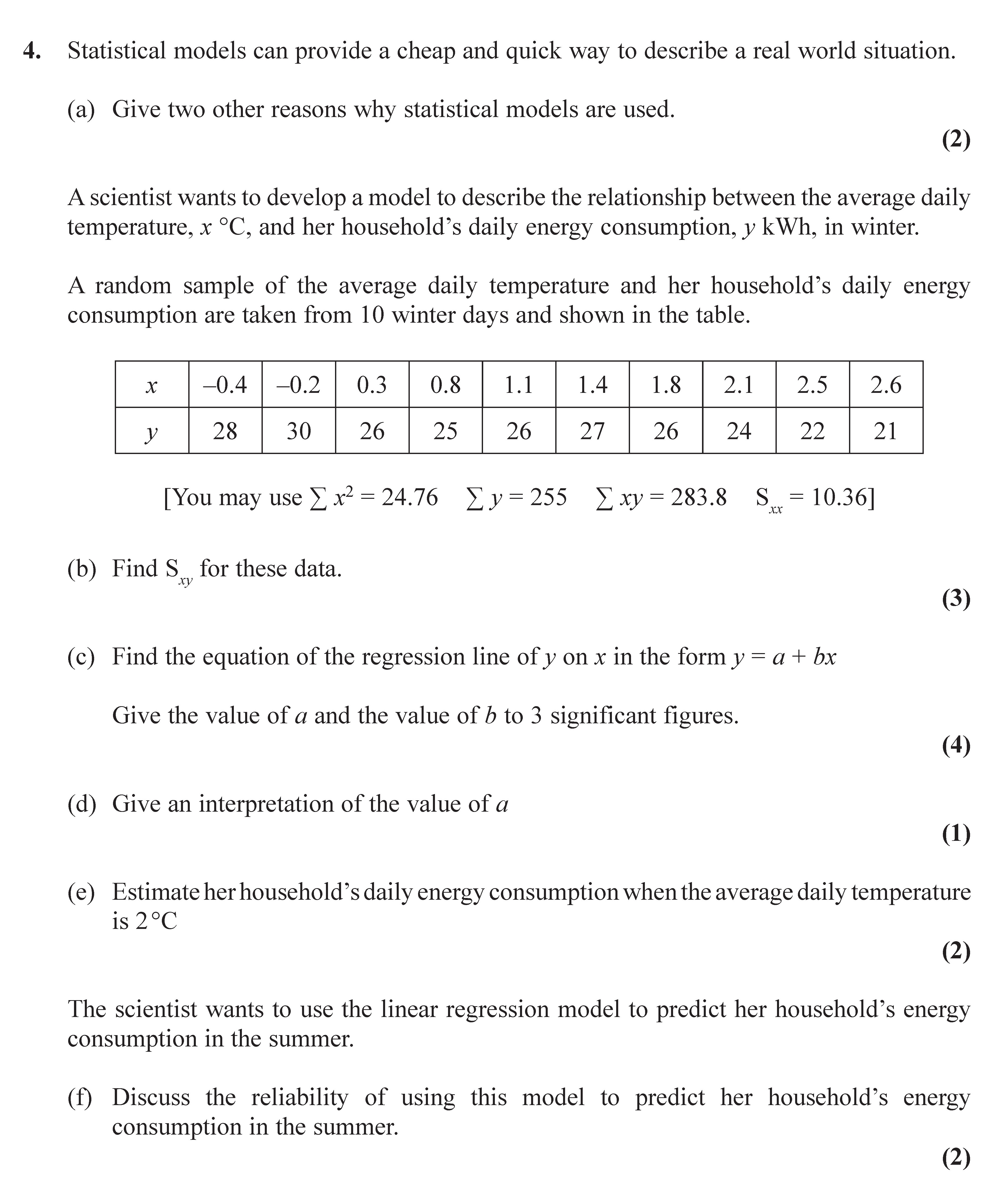 Statistical-models-can-provide-a-cheap-and-quick-way-to-describe-a-real-world-situation-Edexcel-A-Level Maths Statistics-Question 4-2015-Paper 1.png