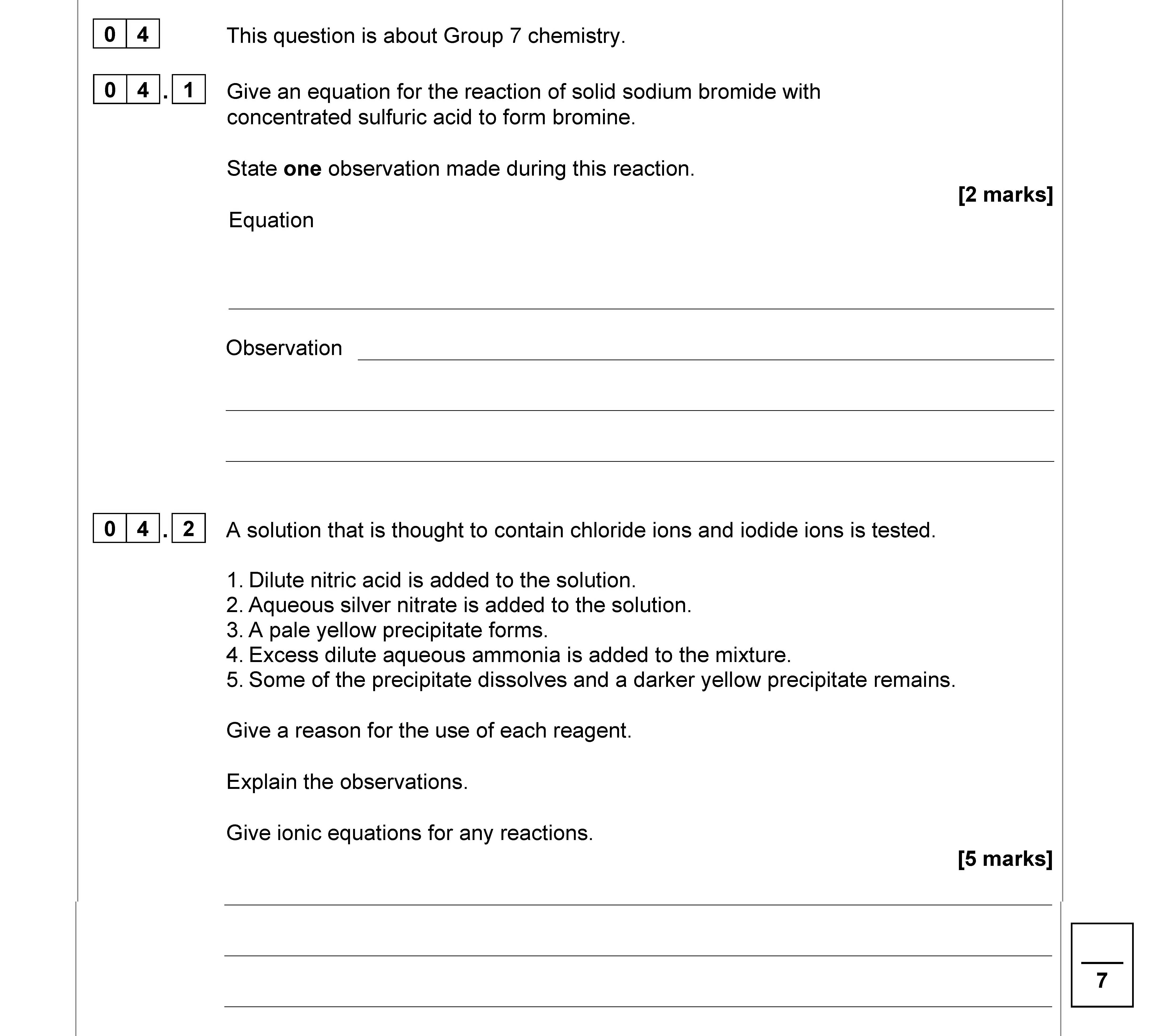 Give-an-equation-for-the-reaction-of-solid-sodium-bromide-with-concentrated-sulfuric-acid-to-form-bromine-AQA-A-Level Chemistry-Question 4-2021-Paper 3.png