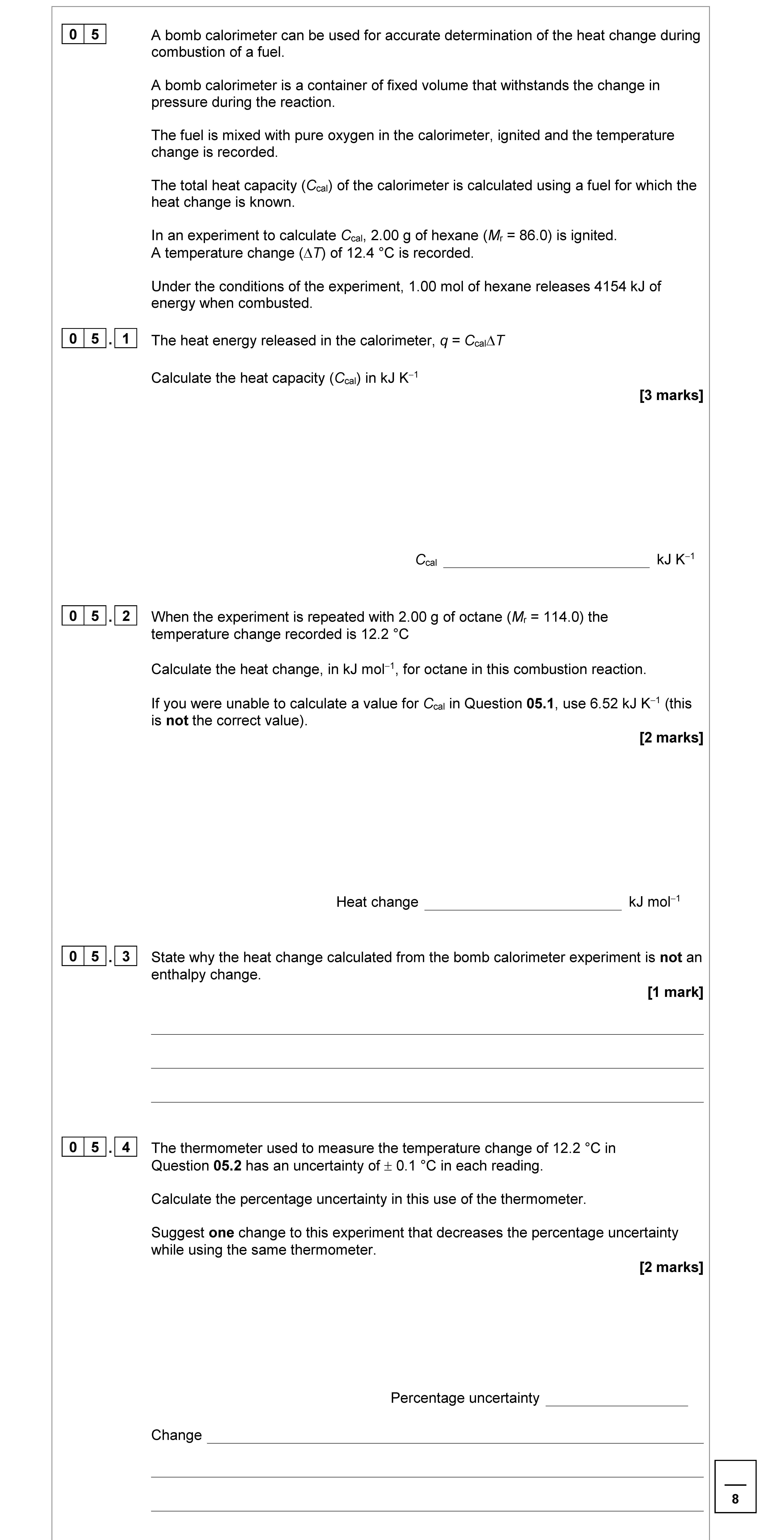 A-bomb-calorimeter-can-be-used-for-accurate-determination-of-the-heat-change-during-combustion-of-a-fuel-AQA-A-Level Chemistry-Question 5-2020-Paper 3.png