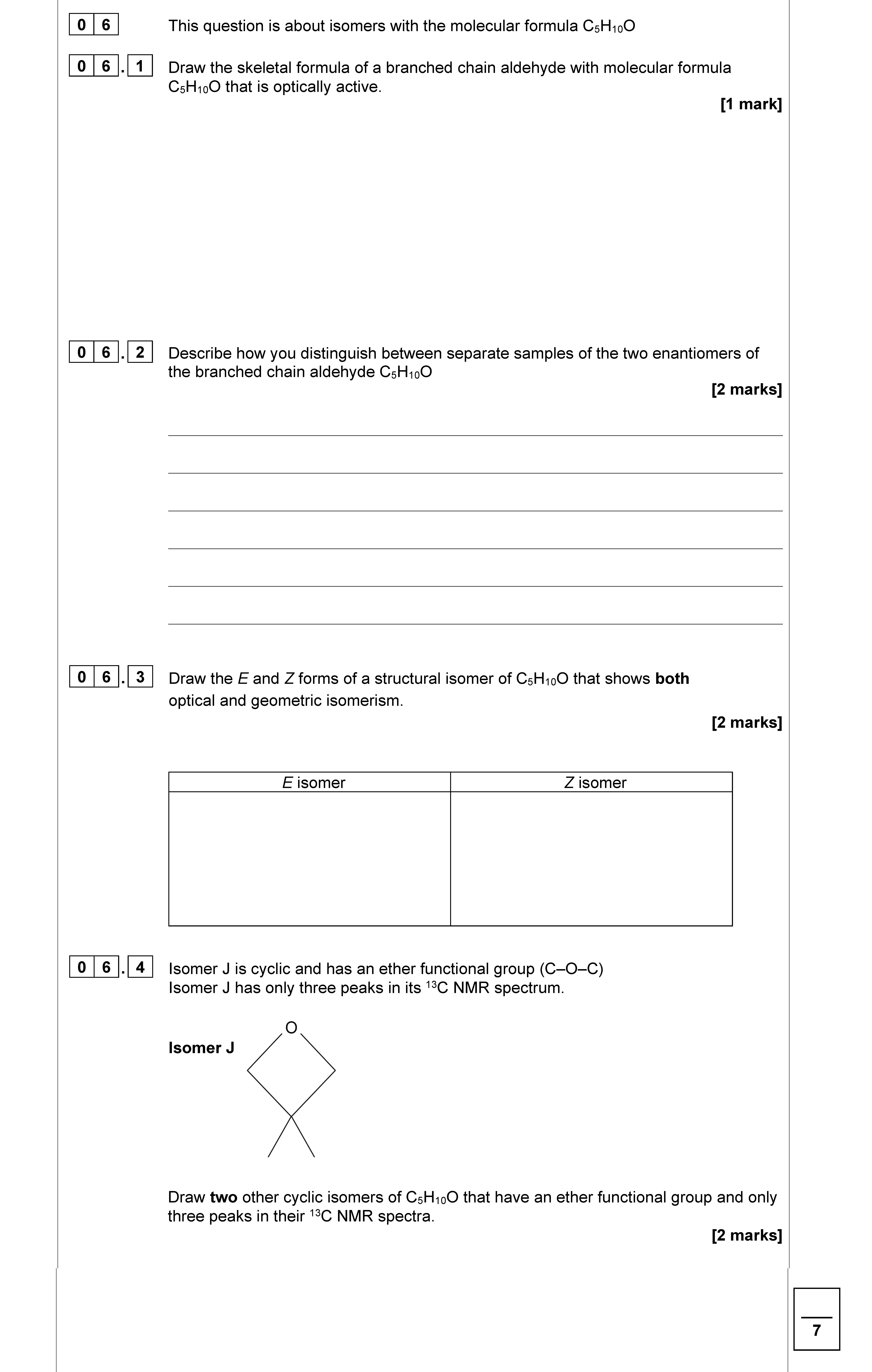 This-question-is-about-isomers-with-the-molecular-formula-C6H10O-AQA-A-Level Chemistry-Question 6-2021-Paper 2.png