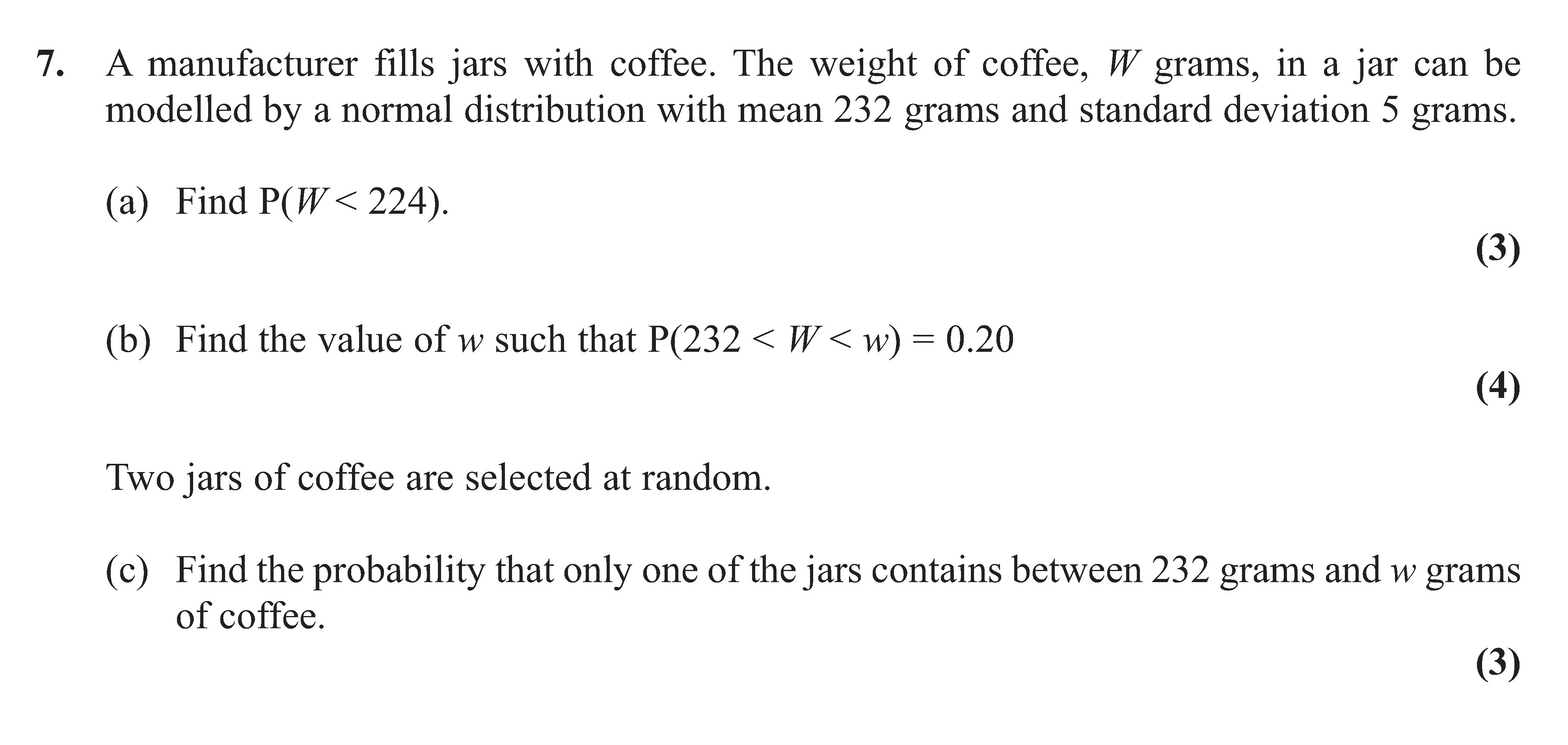 A-manufacturer-fills-jars-with-coffee-Edexcel-A-Level Maths Statistics-Question 7-2012-Paper 1.png