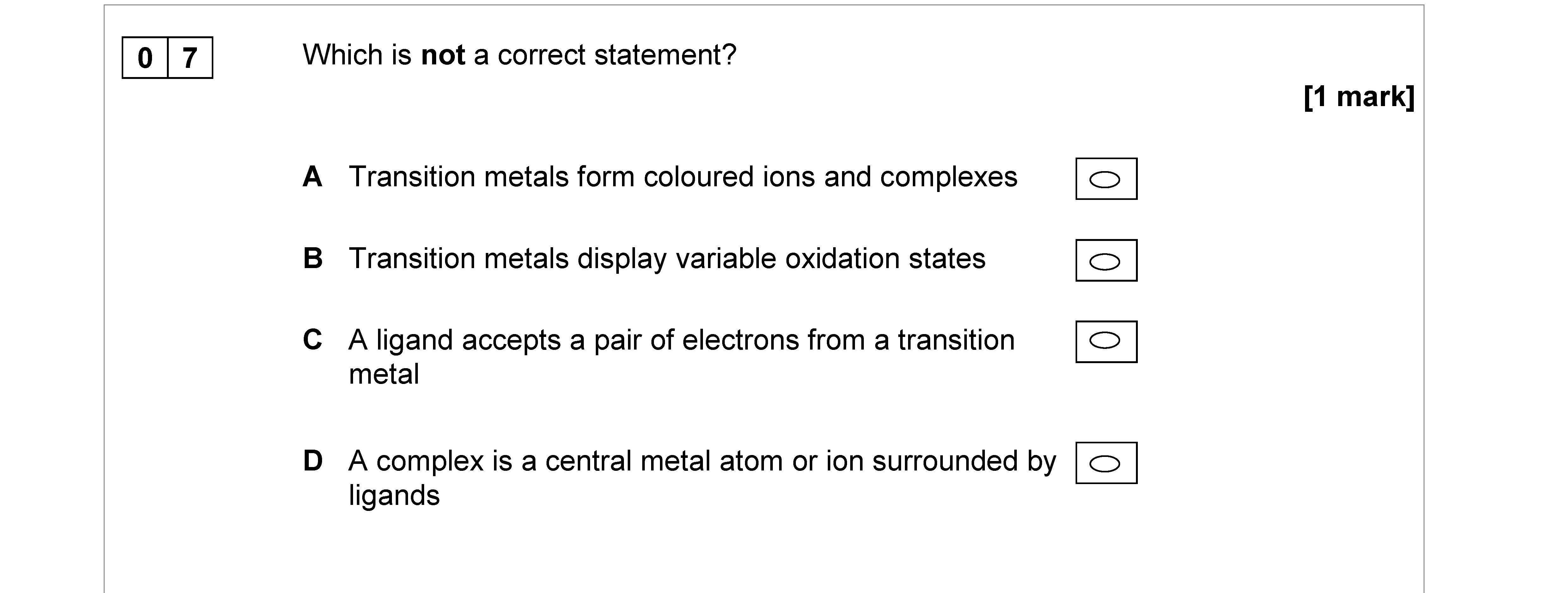 Which-is-not-a-correct-statement?--A-AQA-A-Level Chemistry-Question 7-2017-Paper 3.png