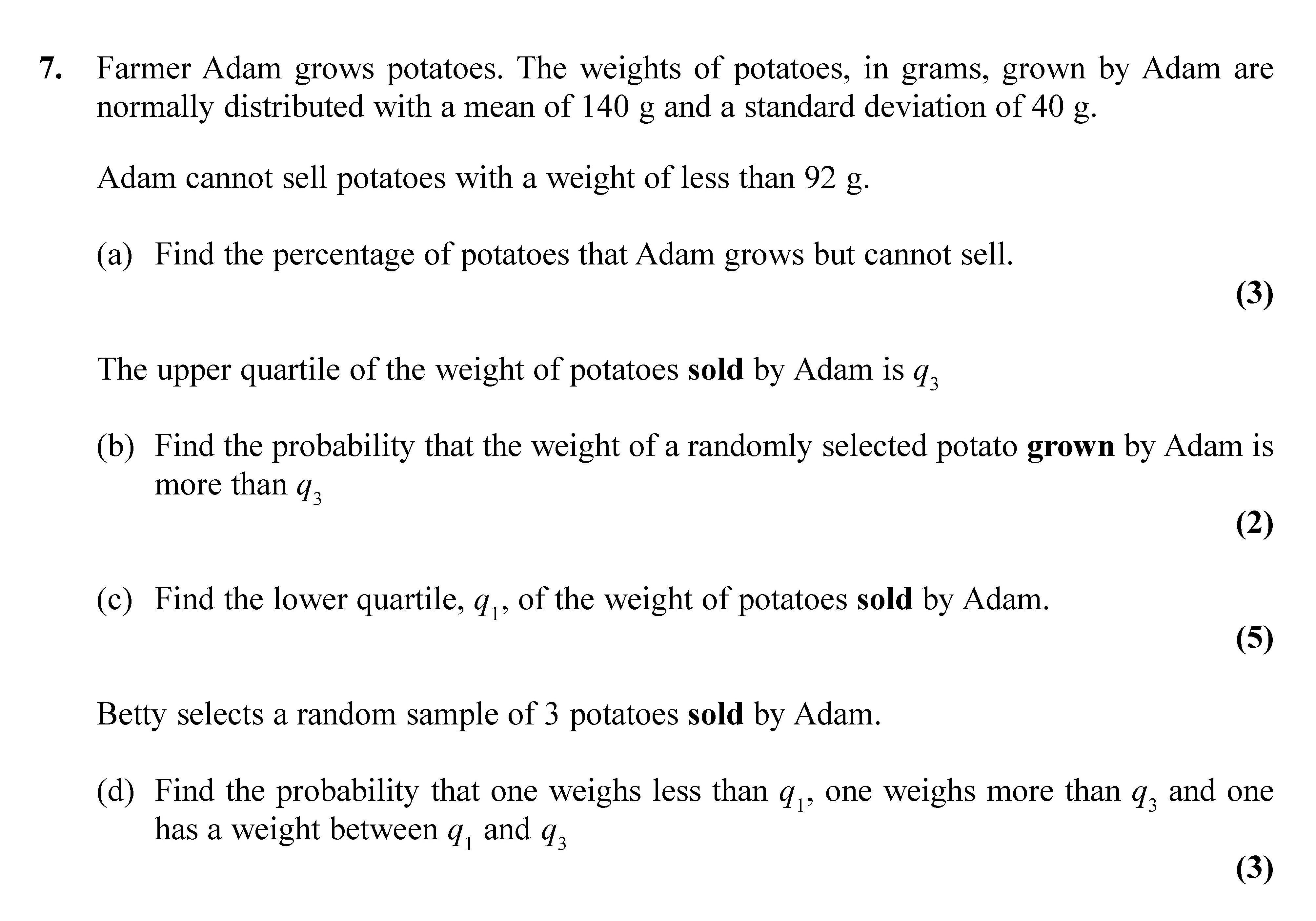 Farmer-Adam-grows-potatoes-Edexcel-A-Level Maths Statistics-Question 7-2018-Paper 1.png