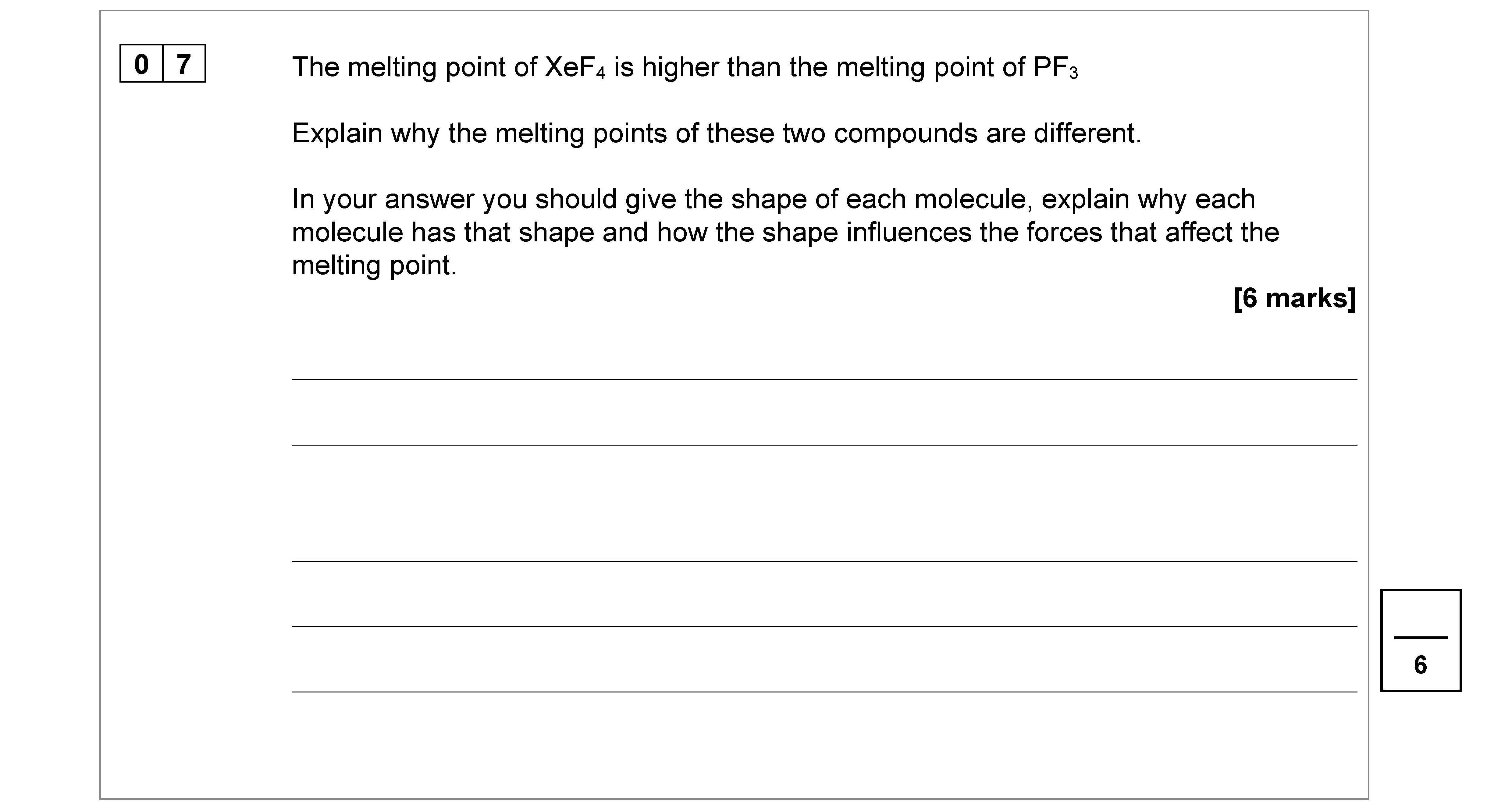 The-melting-point-of-XeF₄-is-higher-than-the-melting-point-of-PF₅-AQA-A-Level Chemistry-Question 7-2020-Paper 1.png