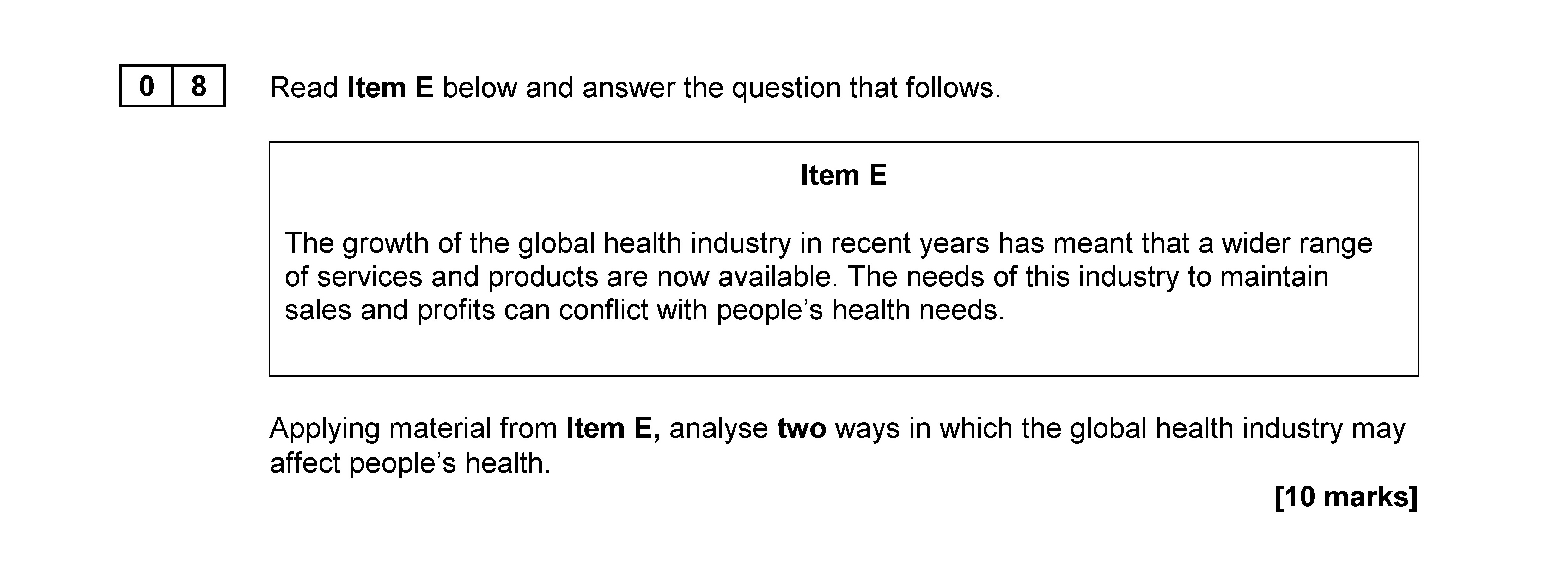 Read-Item-E-below-and-answer-the-question-that-follows-AQA-A-Level Sociology-Question 8-2019-Paper 2.png