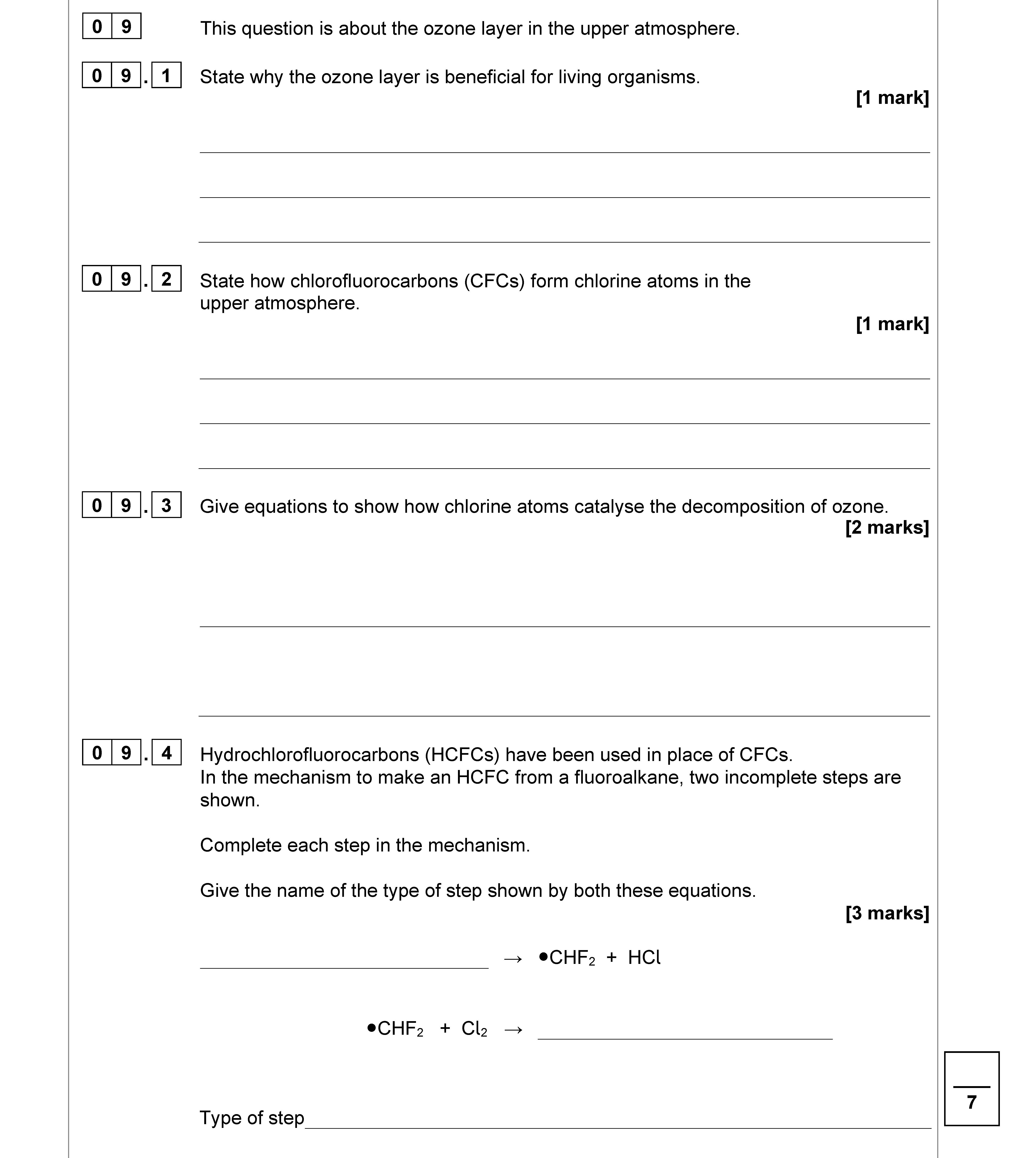 This-question-is-about-the-ozone-layer-in-the-upper-atmosphere-AQA-A-Level Chemistry-Question 9-2021-Paper 2.png